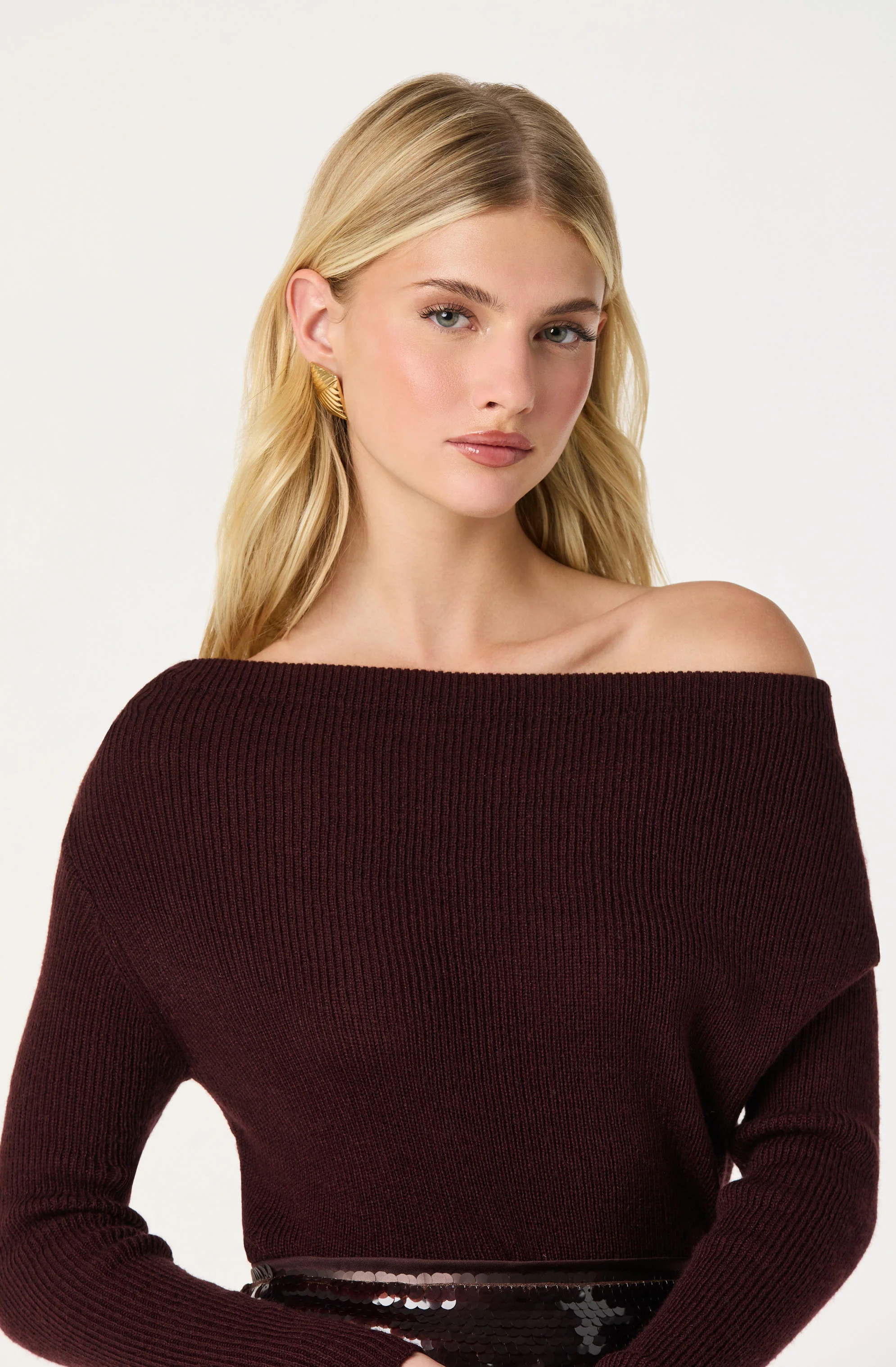 One Shoulder Ribbed Knit Top - Image 13