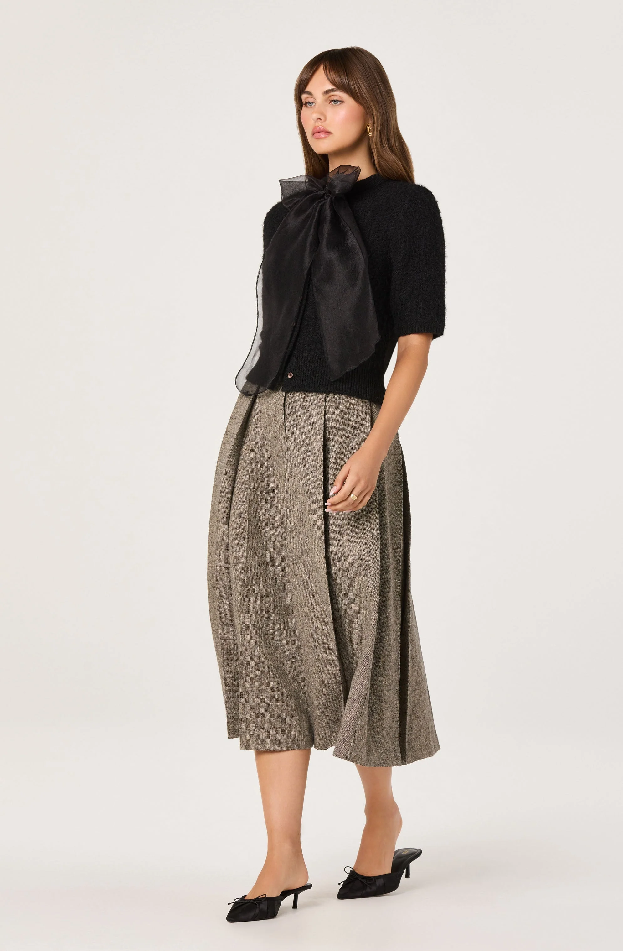 Organza Bow Short Sleeve Cardigan - Image 5