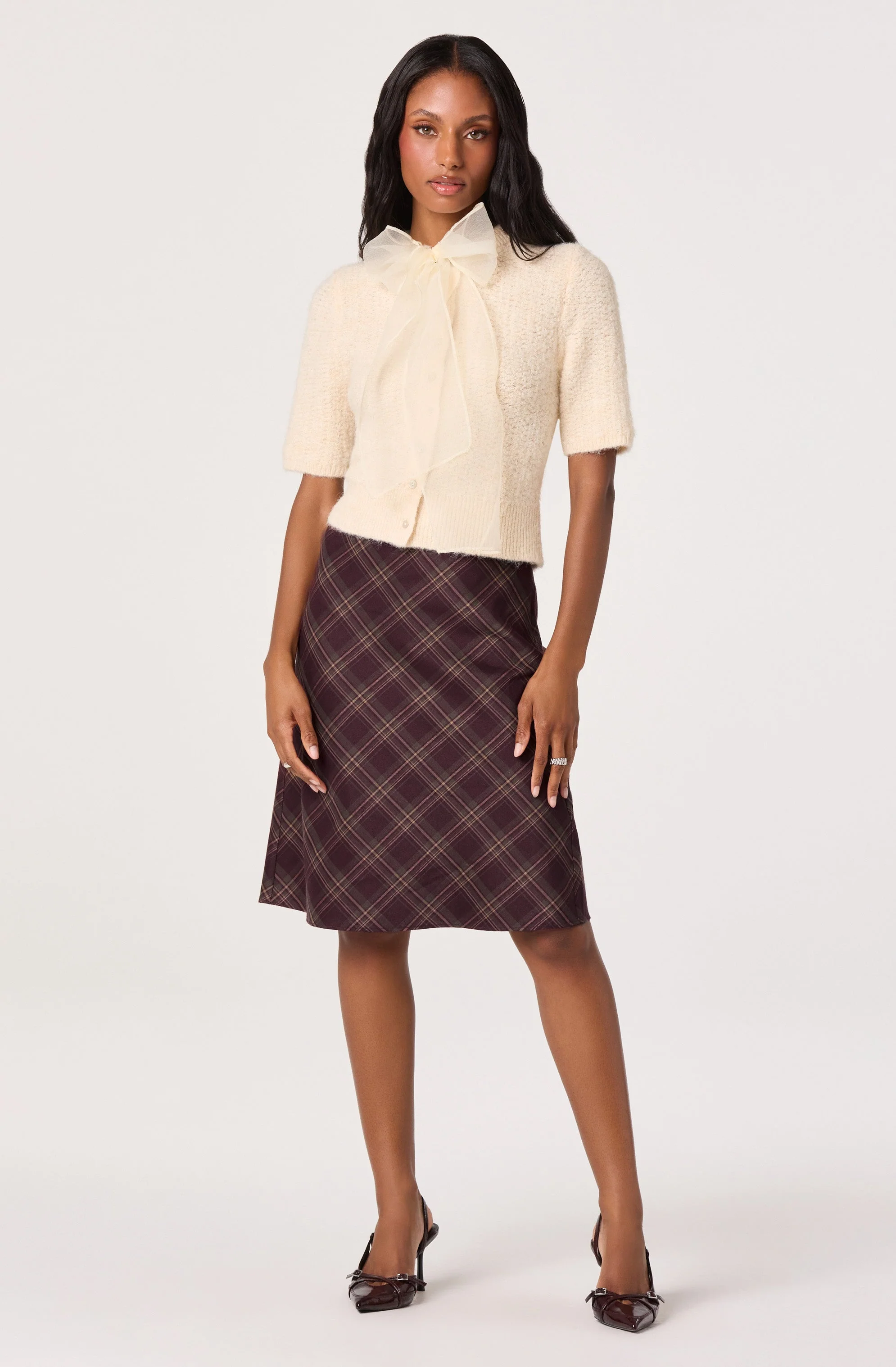 Organza Bow Short Sleeve Cardigan - Image 8