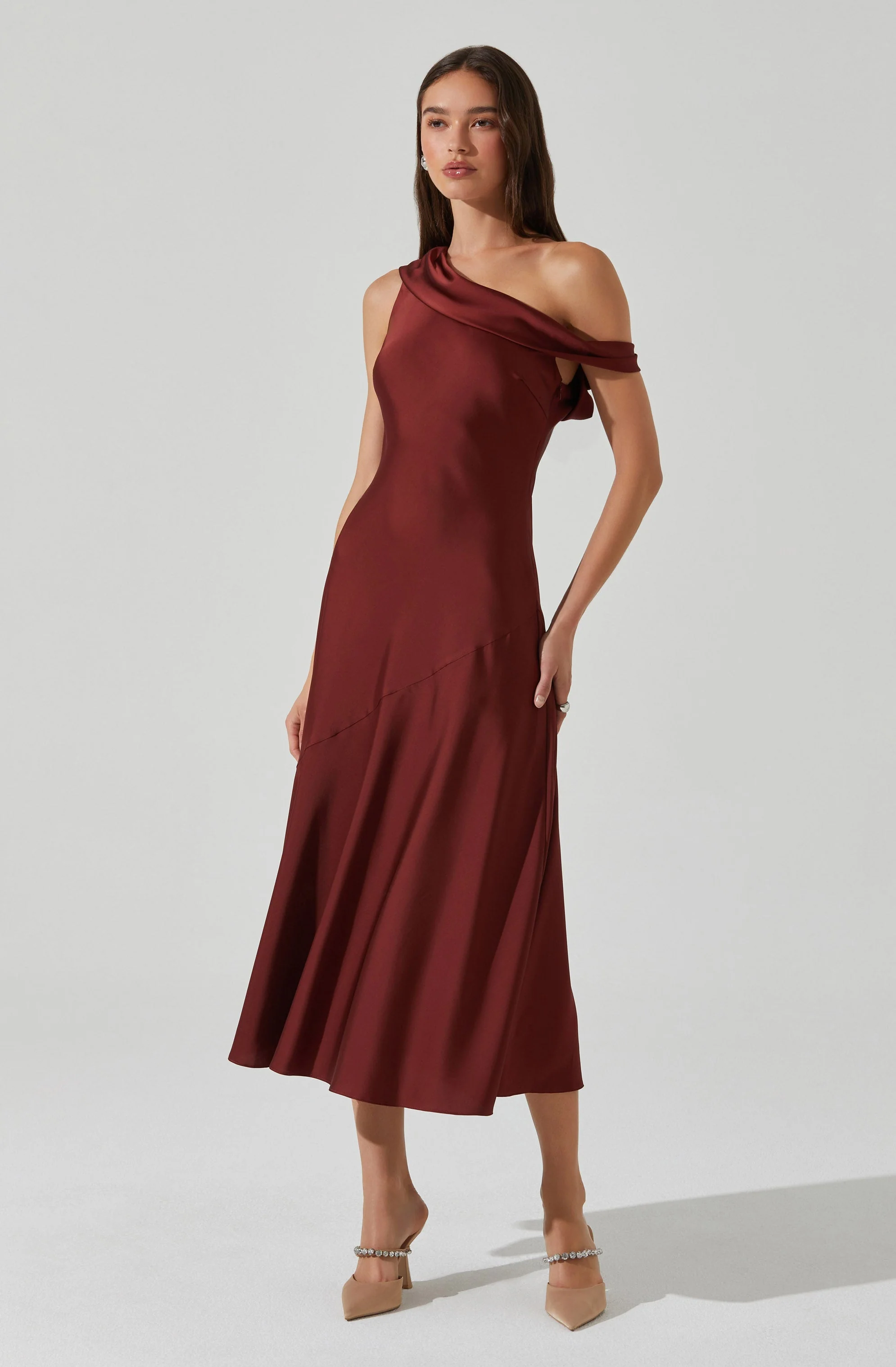 Orissa Satin Off Shoulder Dress - Image 7