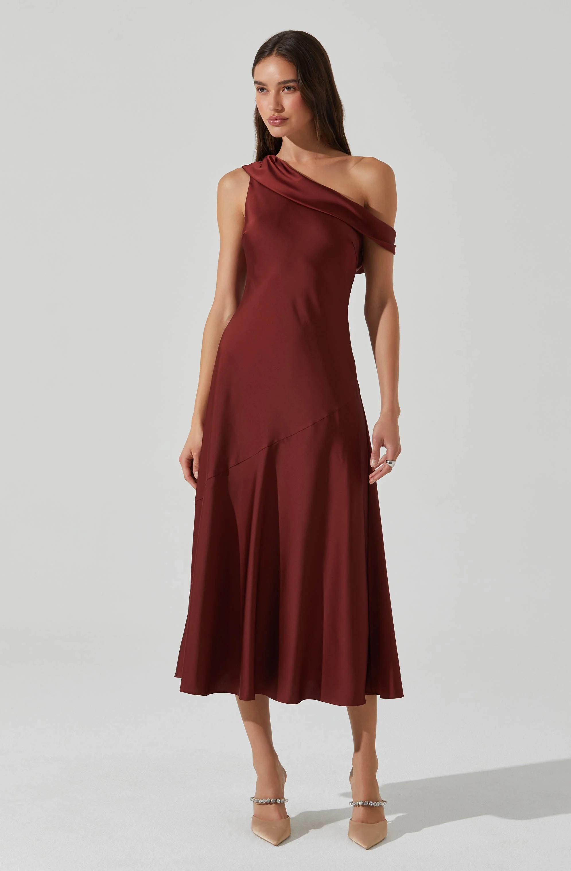 Orissa Satin Off Shoulder Dress - Image 9