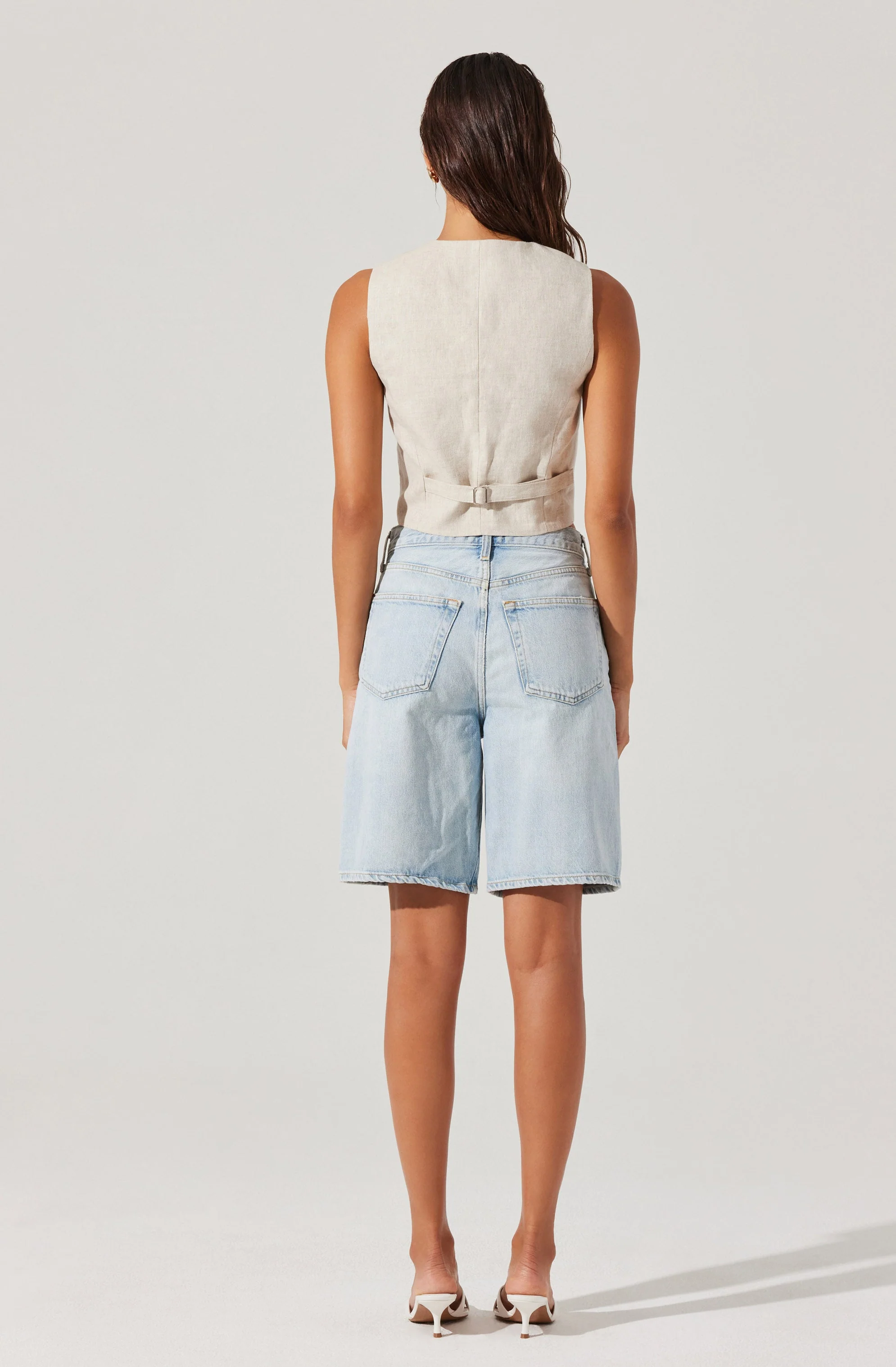 Ossa Linen Cropped Vest - Image 3