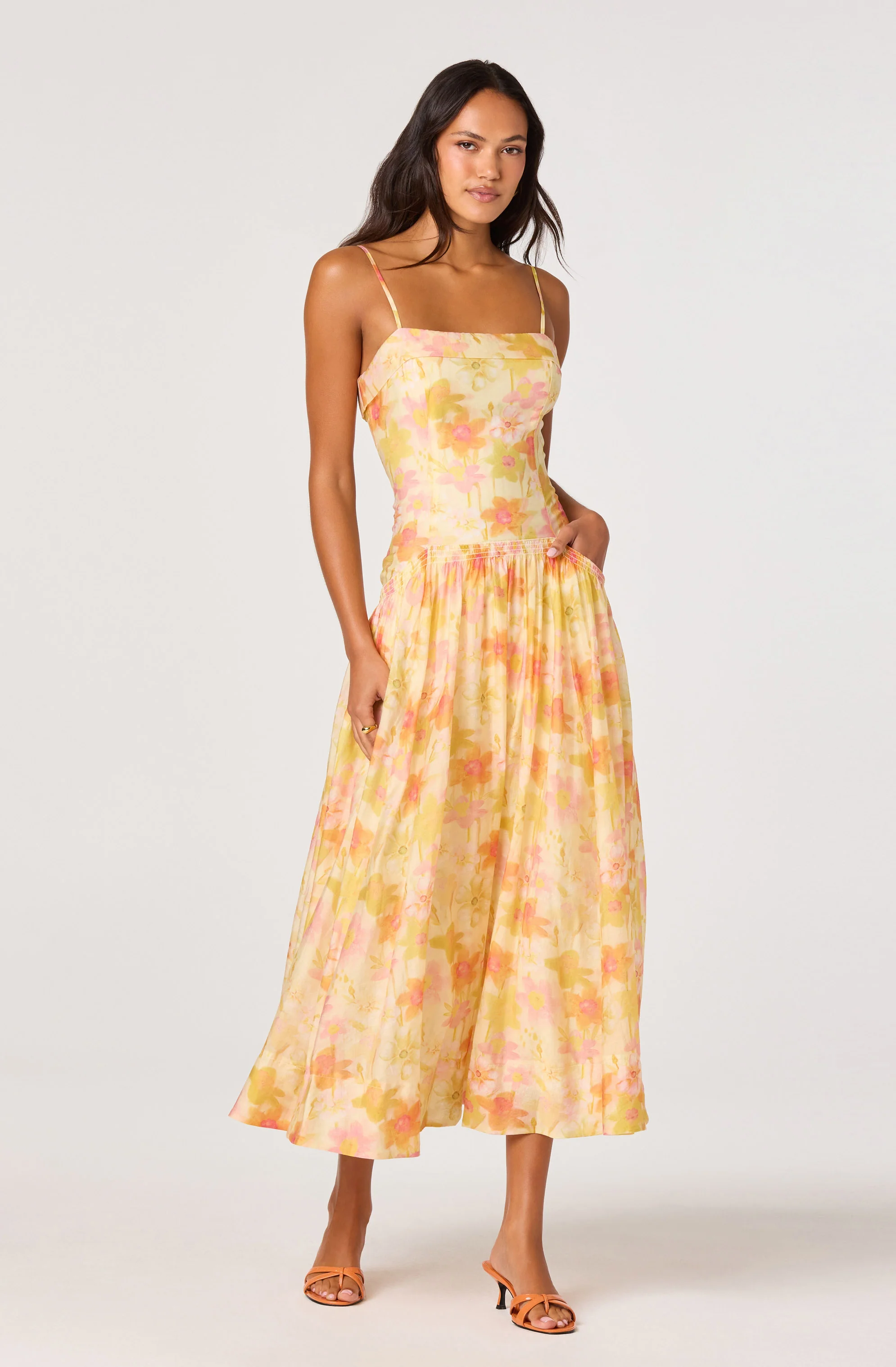 Ovina Floral Smocked Drop-Waist Maxi Dress - Image 5