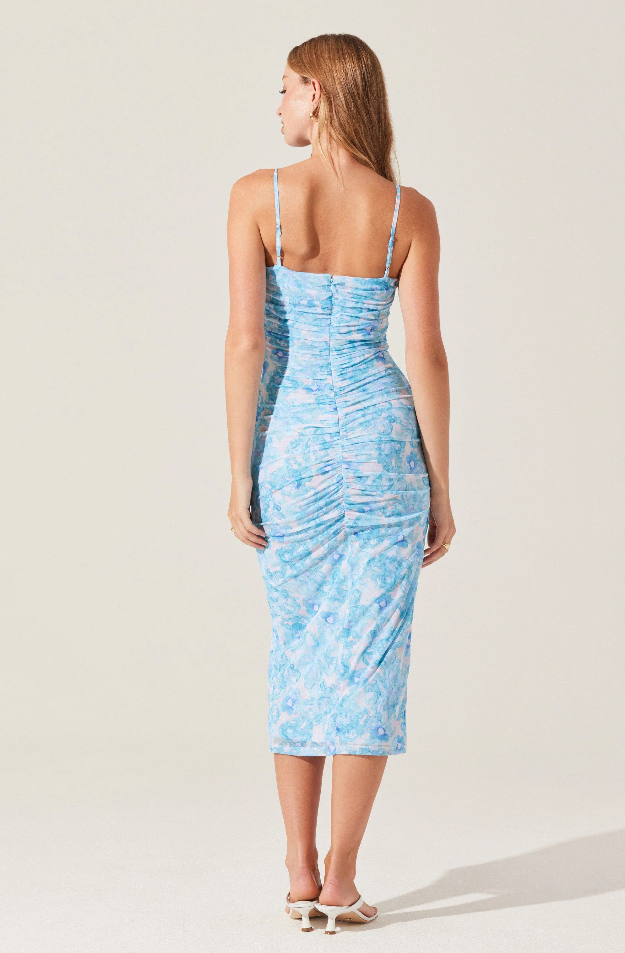 Palmero Floral Ruched Midi Dress - Image 3