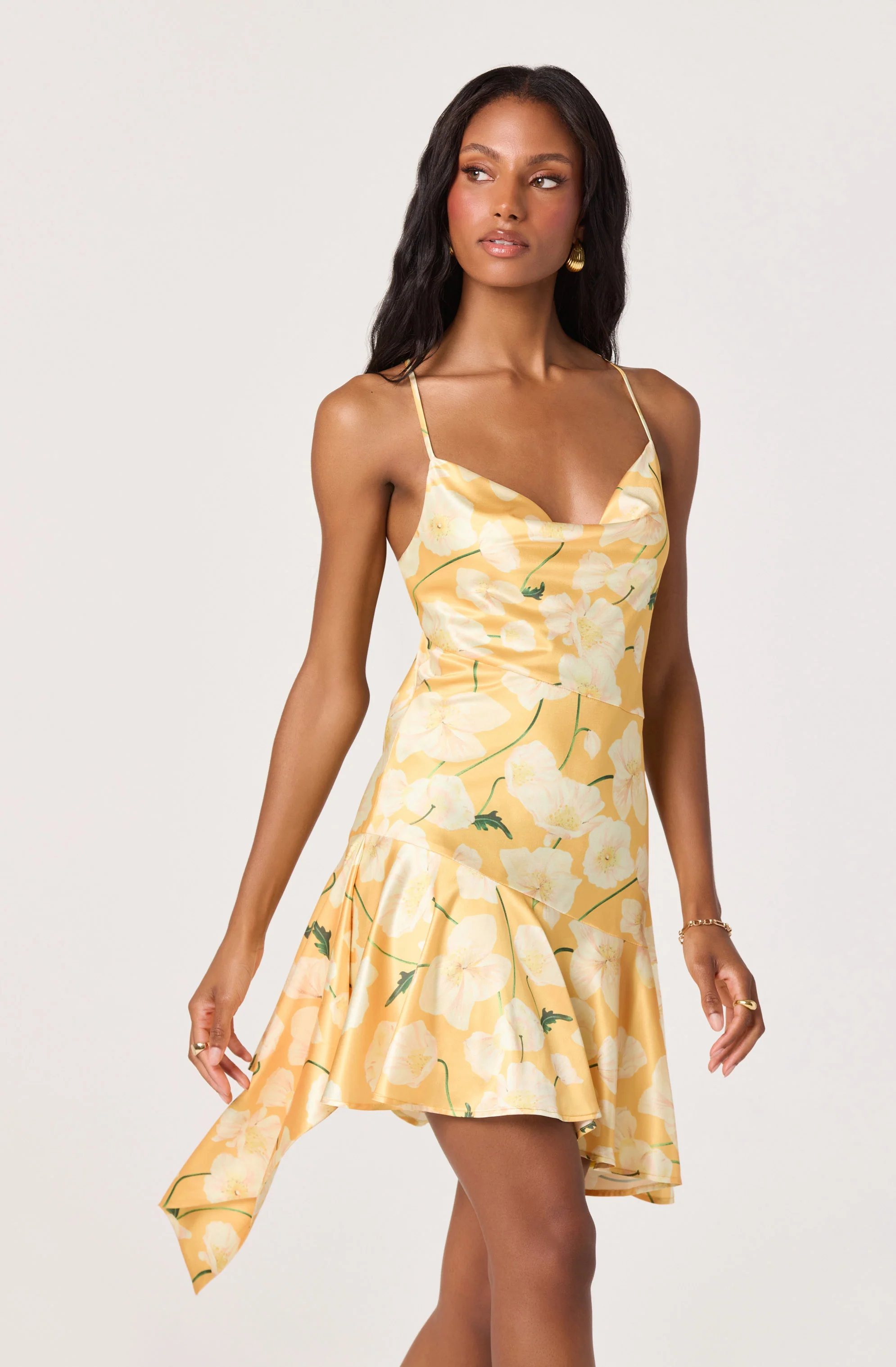 Paloma Cowl Neck Asymmetric Mini Dress - Image 7