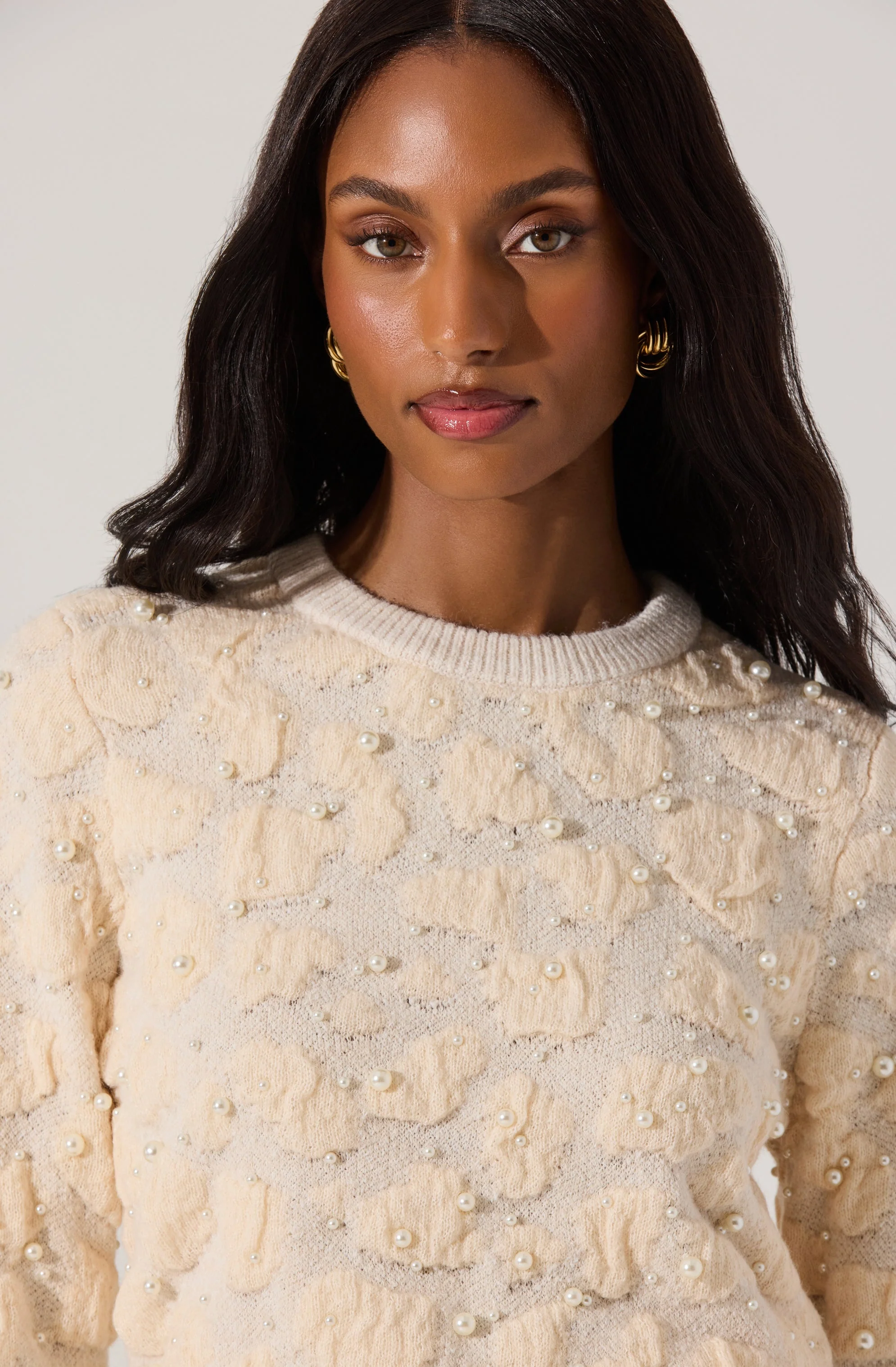 Pearl Textured Knit Sweater - Image 6