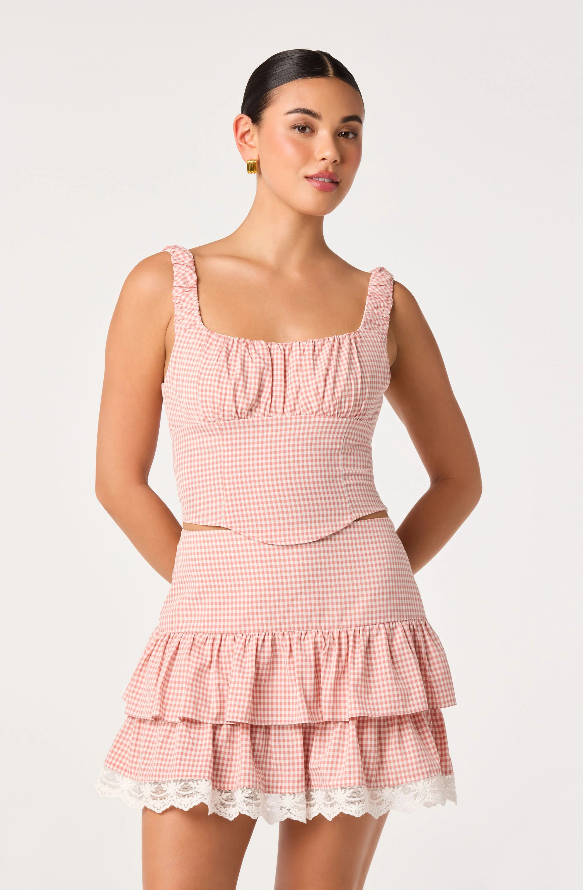 Penny Gingham Bustier Crop Top - Image 10