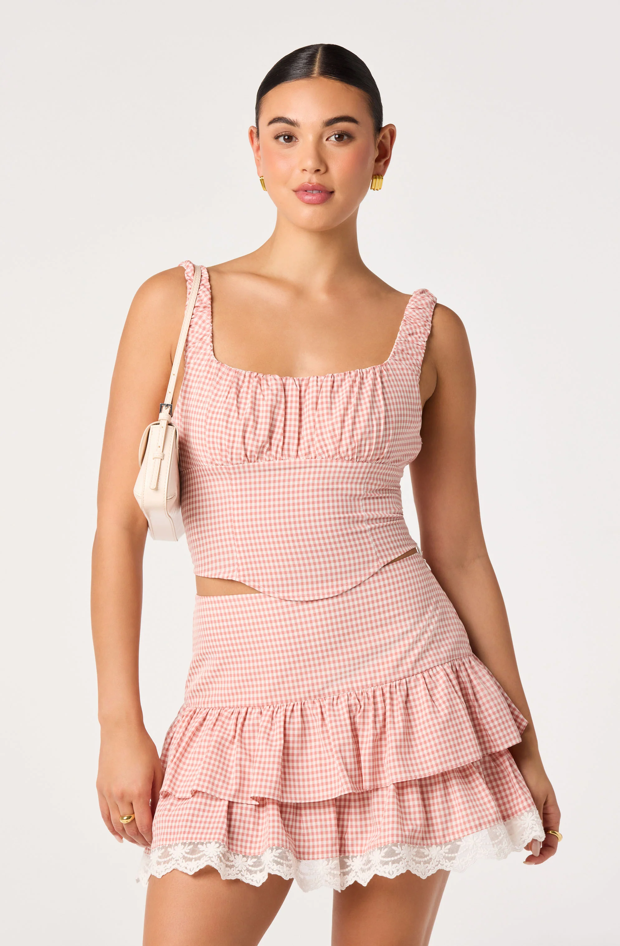Penny Gingham Bustier Crop Top - Image 12