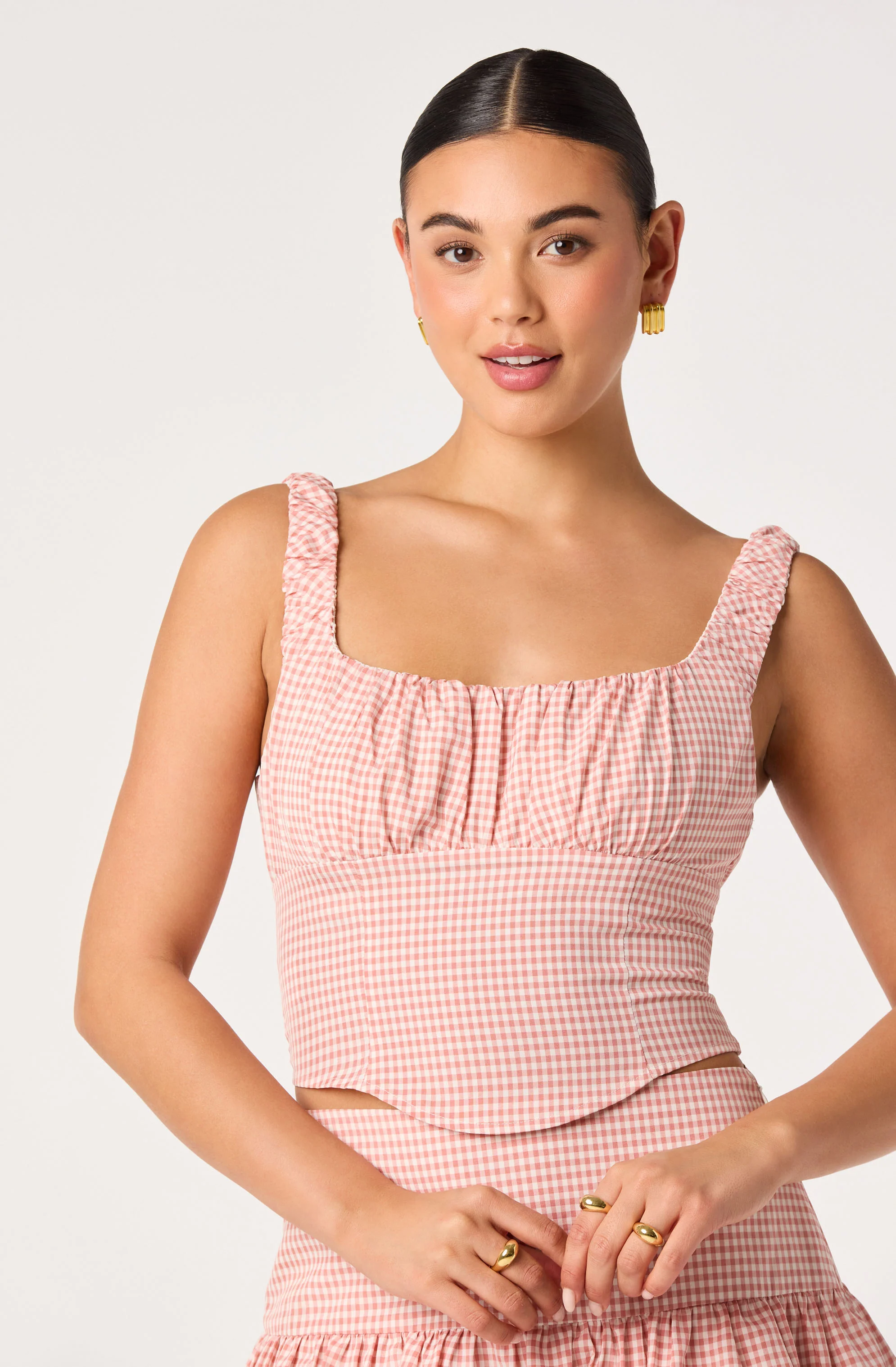 Penny Gingham Bustier Crop Top - Image 7