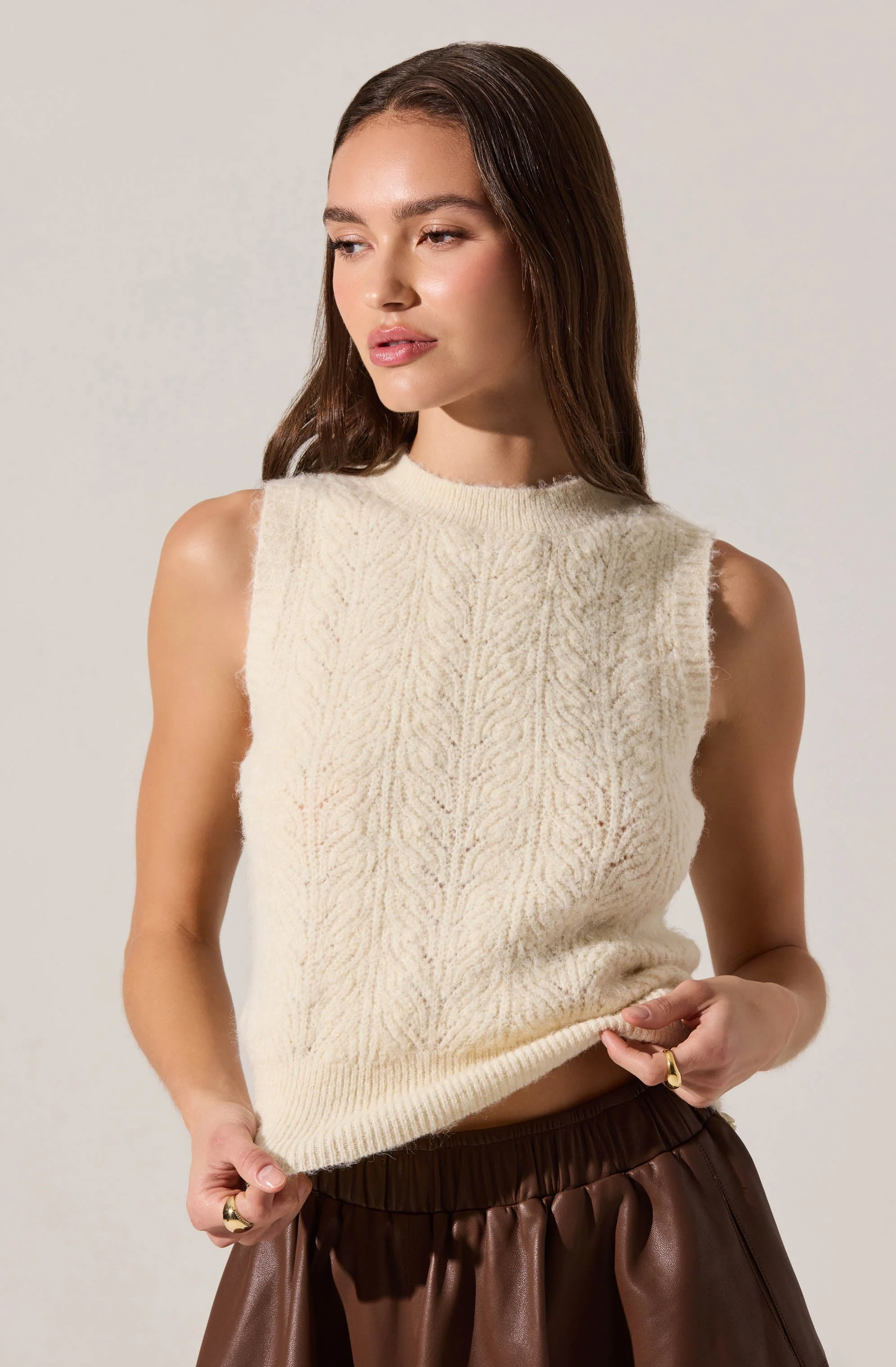 Pernille Cable Knit Sweater Tank - Image 6