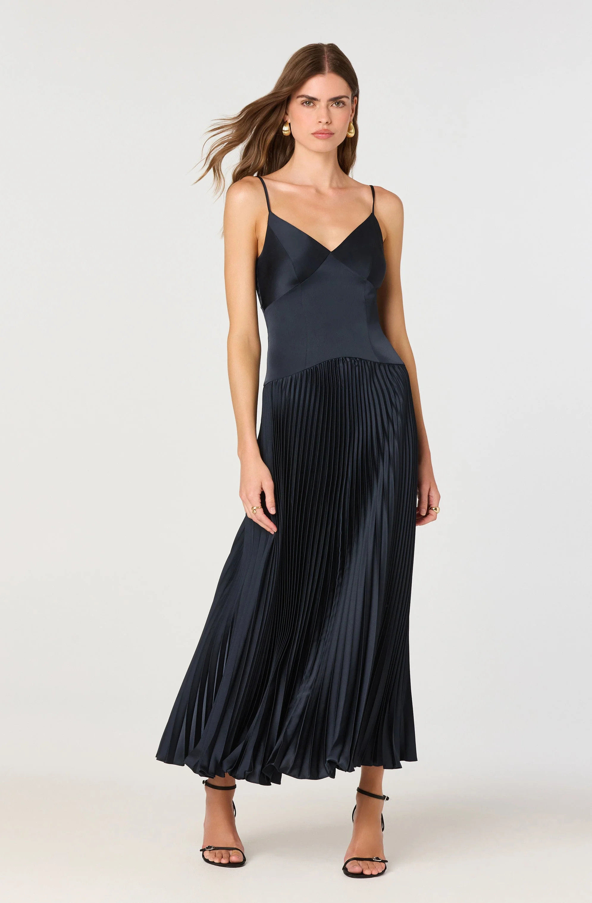 Pleated Drop Waist Maxi Dress - Image 11