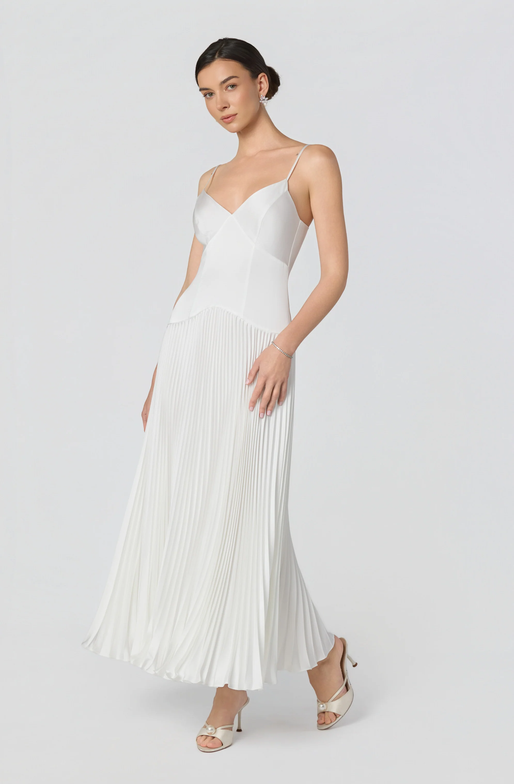Pleated Drop Waist Maxi Dress - Image 11