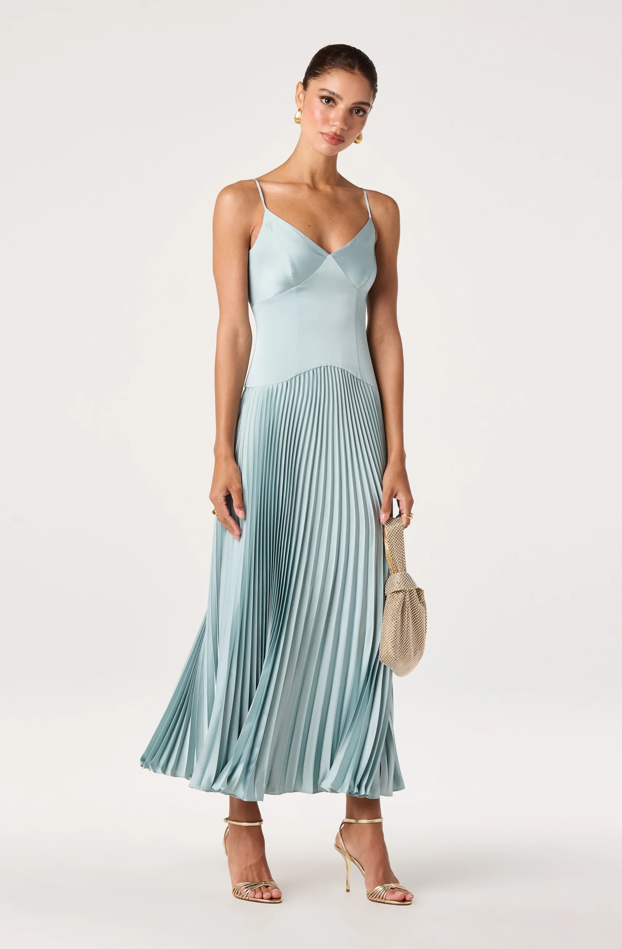 Pleated Drop Waist Maxi Dress - Image 13