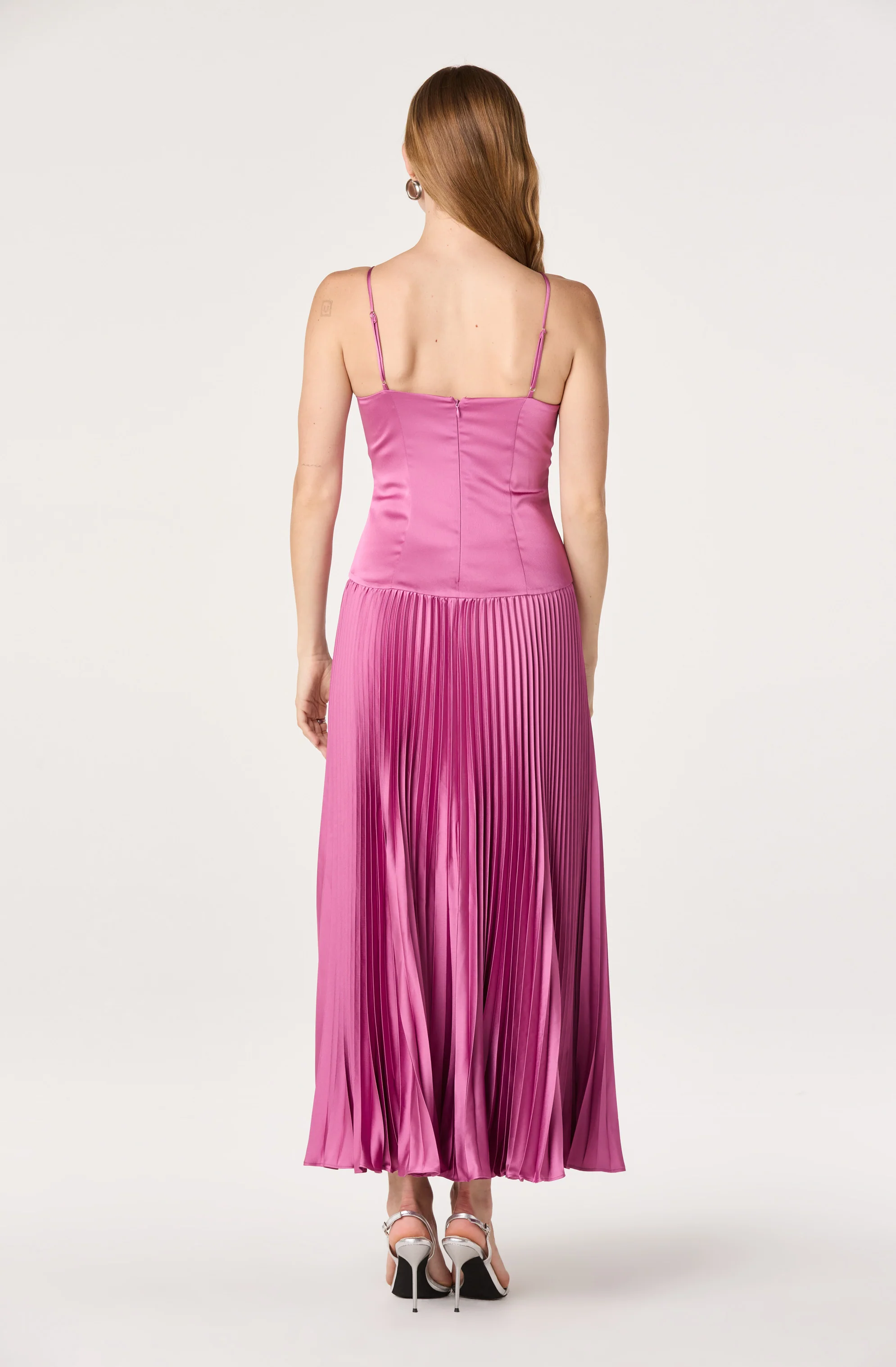 Pleated Drop Waist Maxi Dress - Image 3