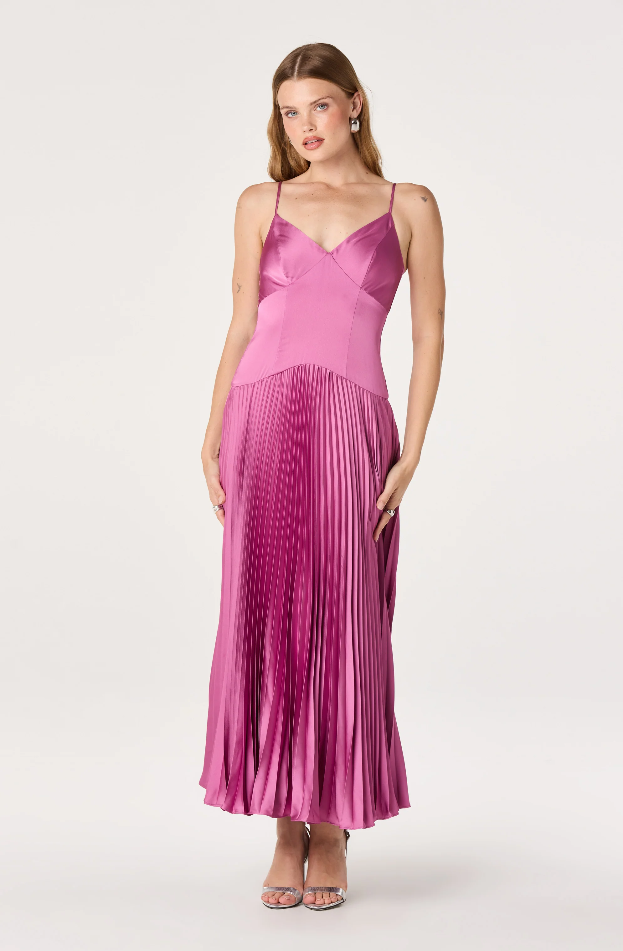 Pleated Drop Waist Maxi Dress - Image 6
