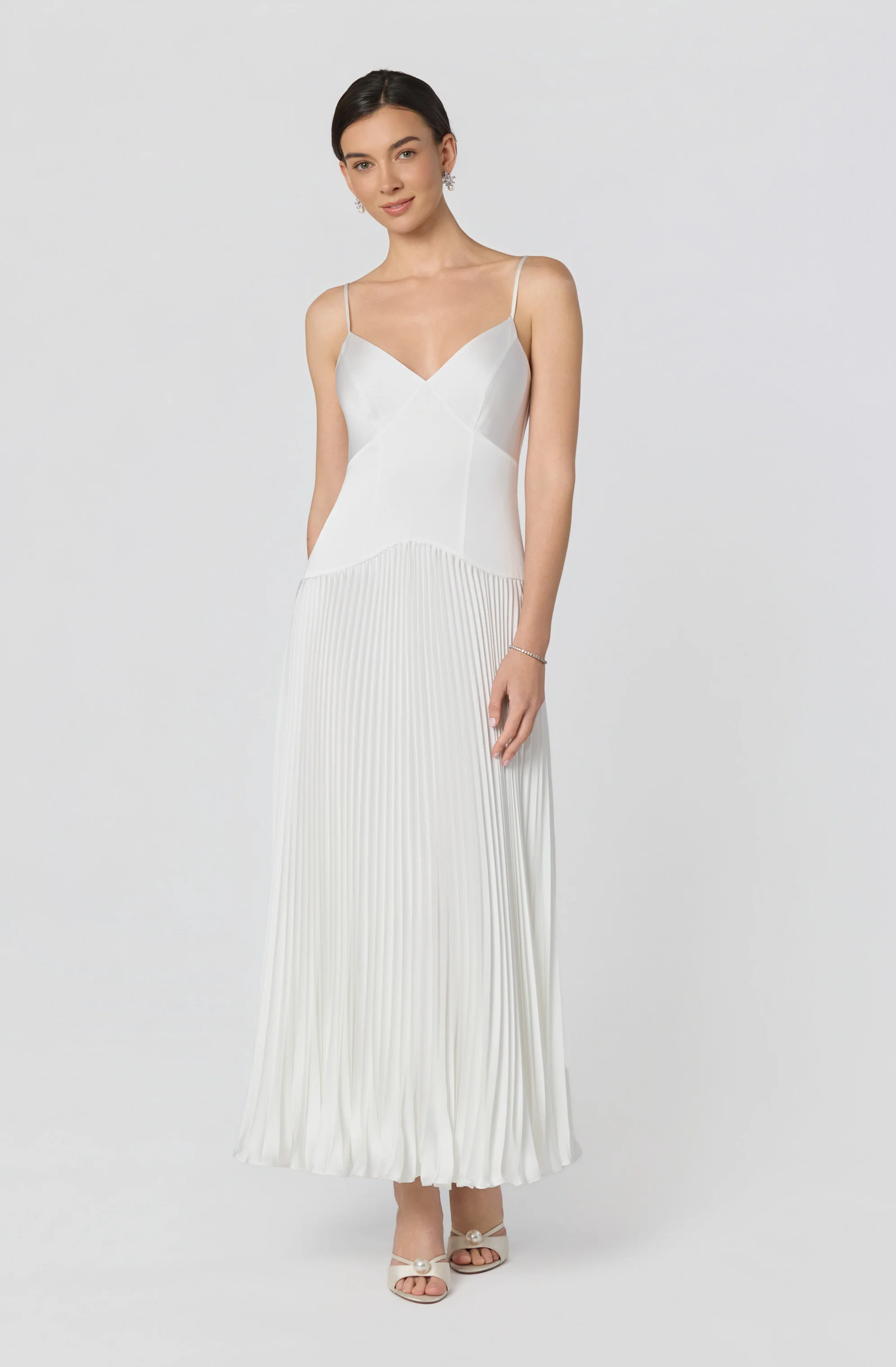Pleated Drop Waist Maxi Dress - Image 8