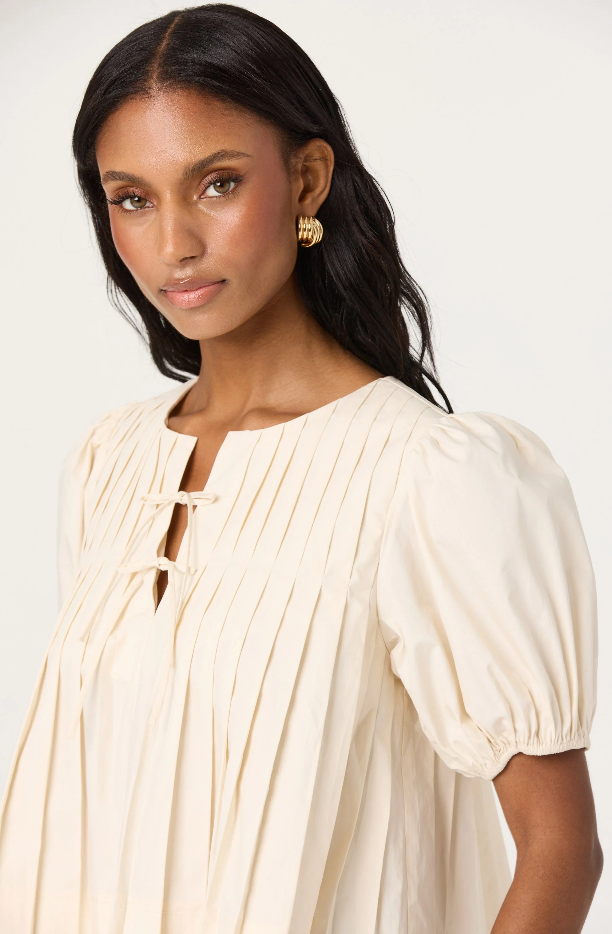 Pleated Puff Sleeve Top - Image 3