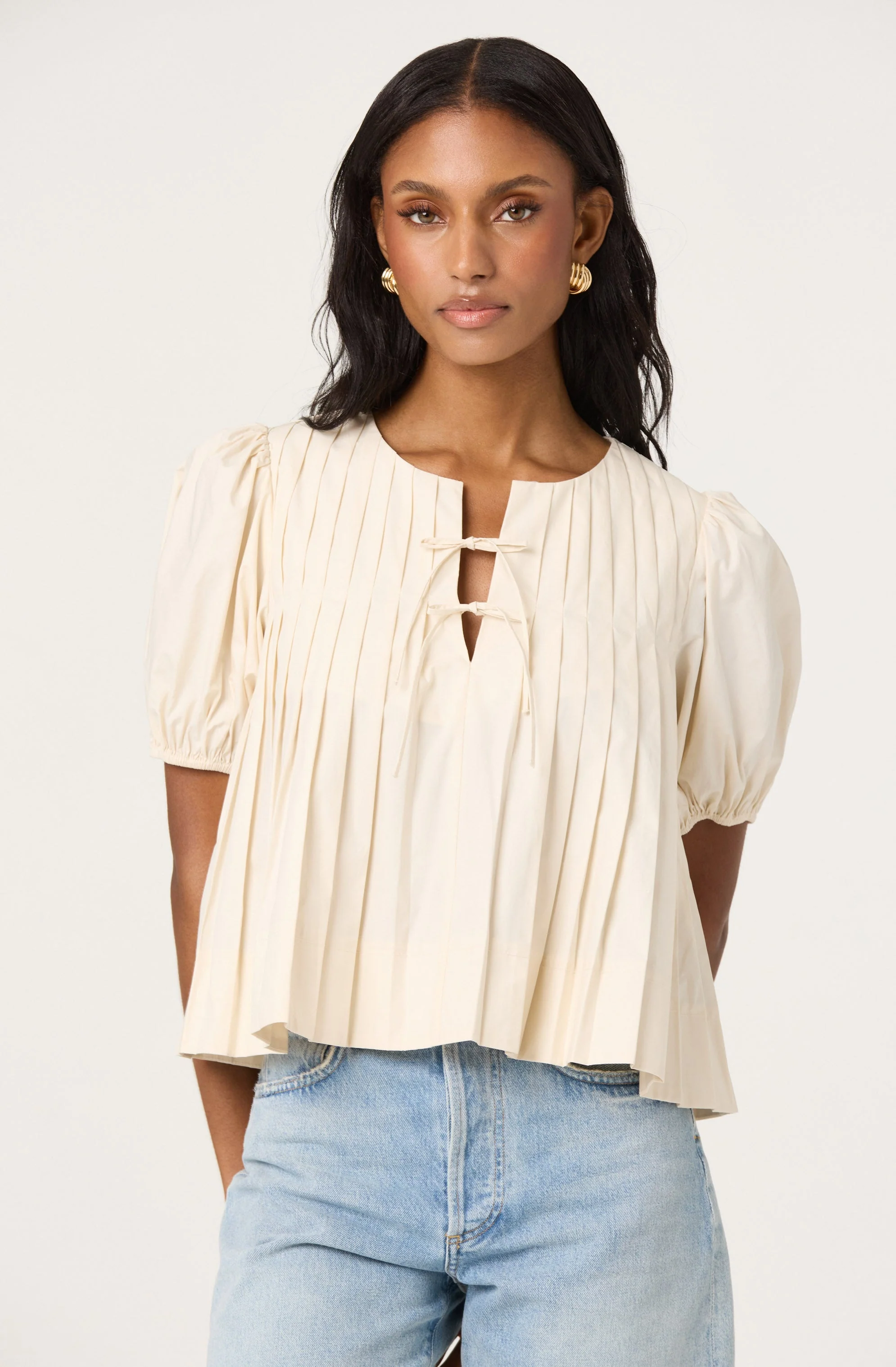 Pleated Puff Sleeve Top - Image 5
