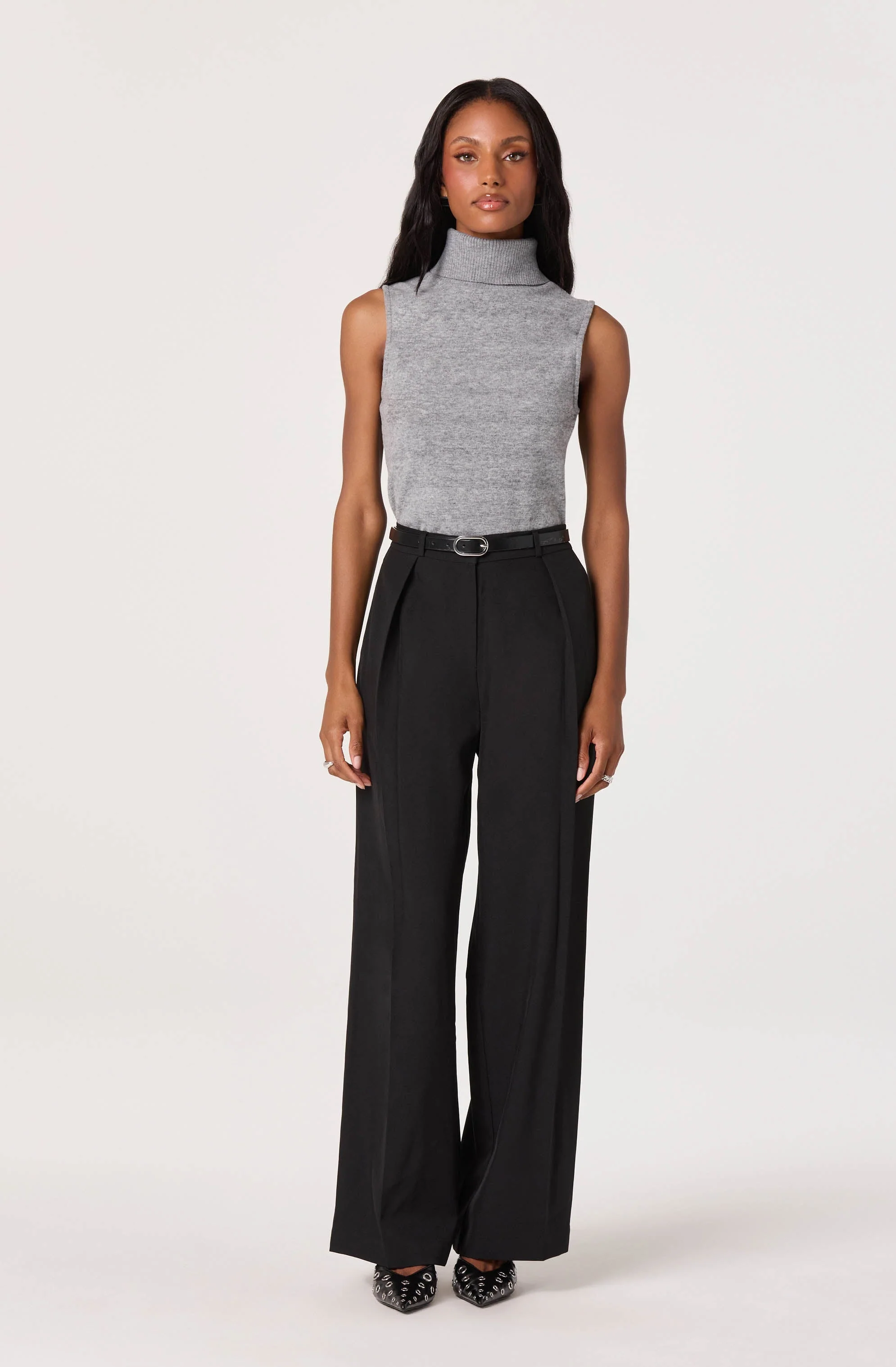 Pleated High Waist Trouser - Image 4