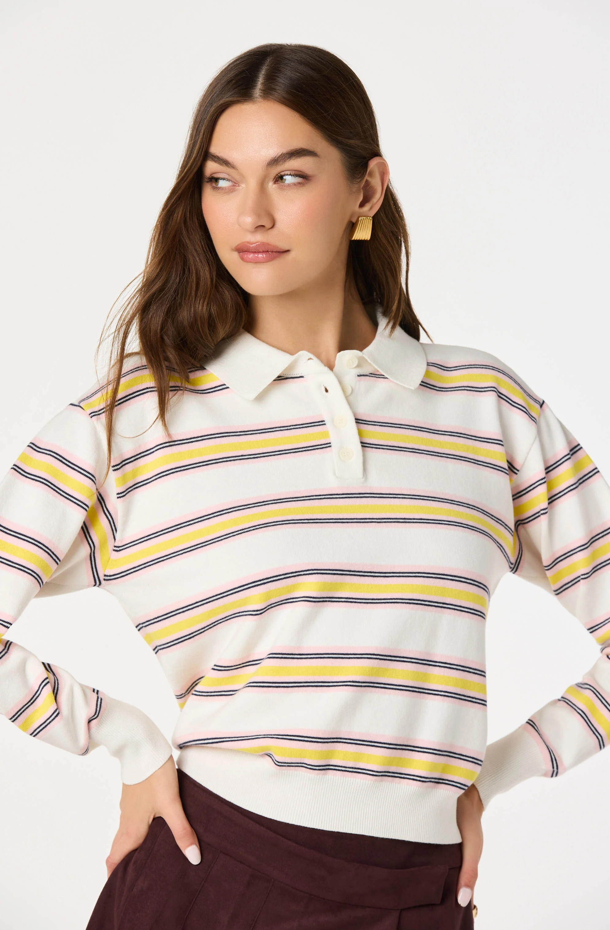 Polo Long Sleeve Striped Sweater - Image 3