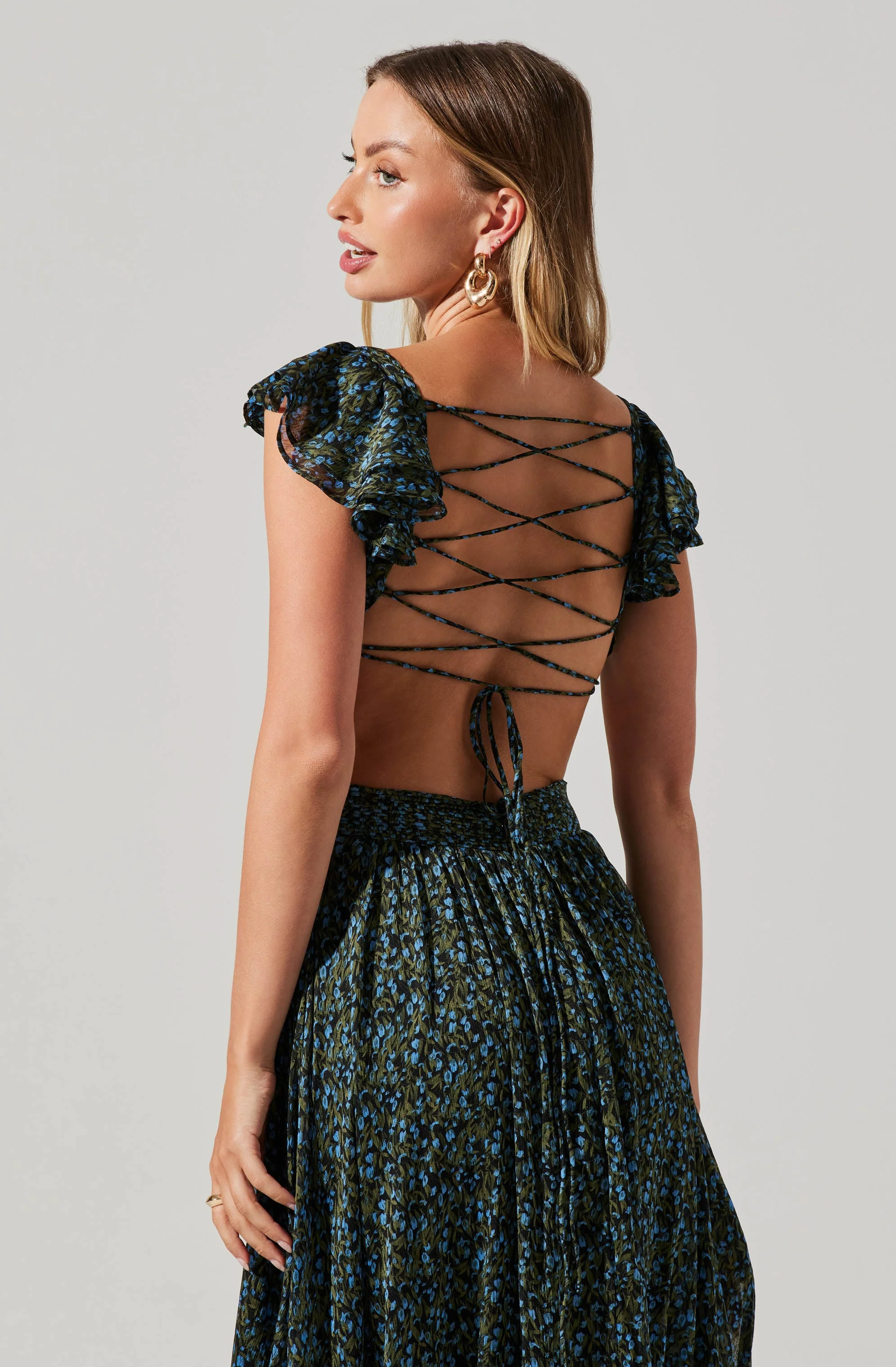 Primrose Floral Strappy Back Maxi Dress - Image 29