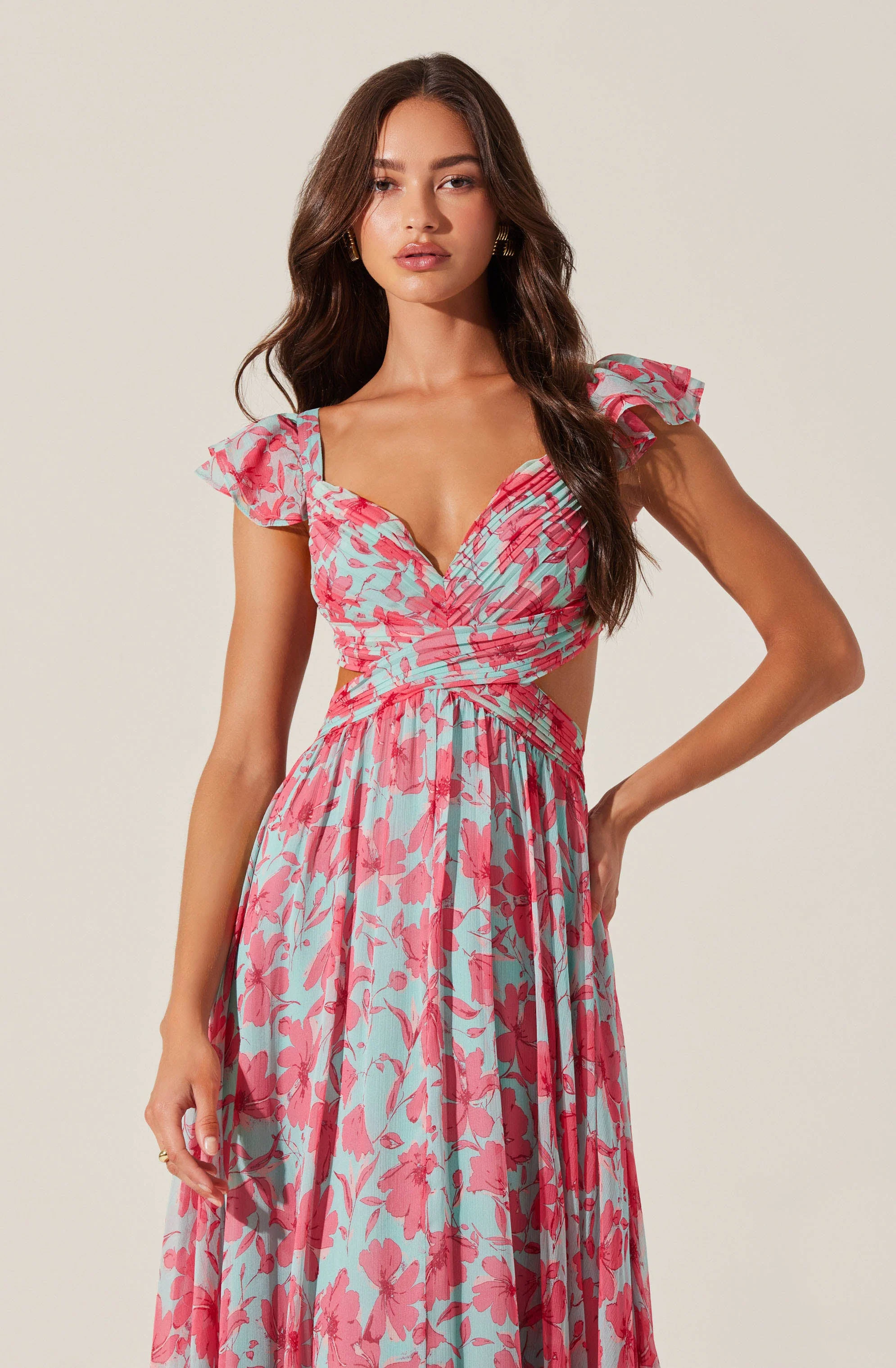 Primrose Floral Strappy Back Maxi Dress - Image 3