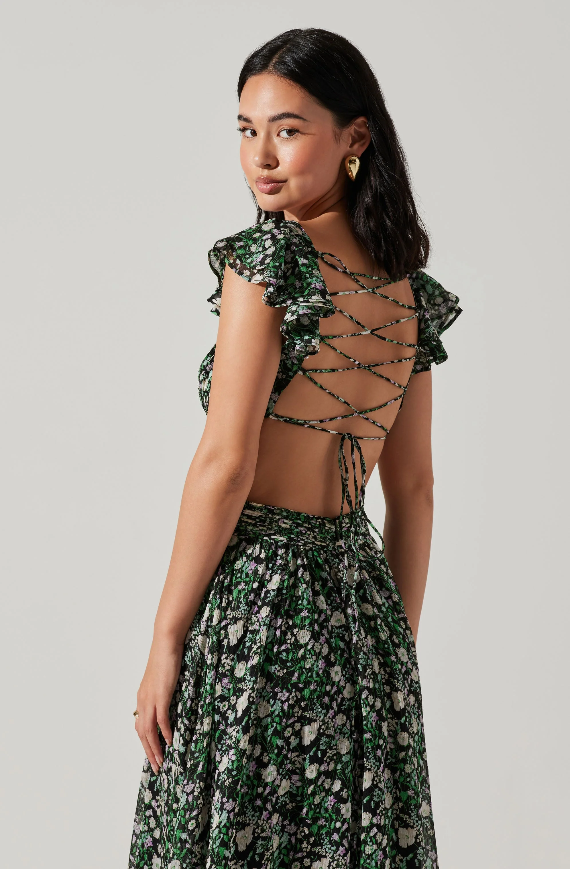 Primrose Floral Strappy Back Maxi Dress - Image 34