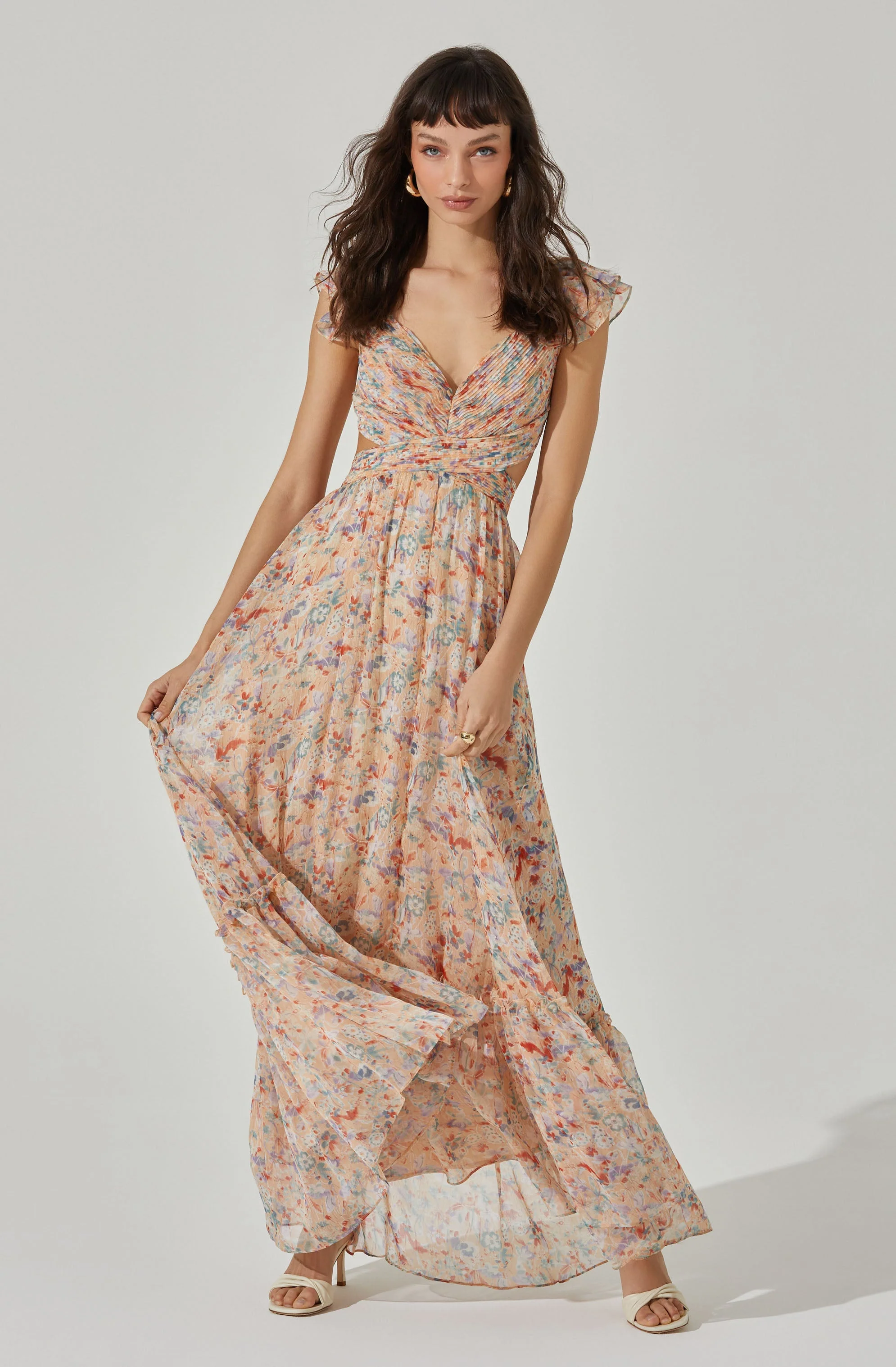 Primrose Floral Strappy Back Maxi Dress - Image 9