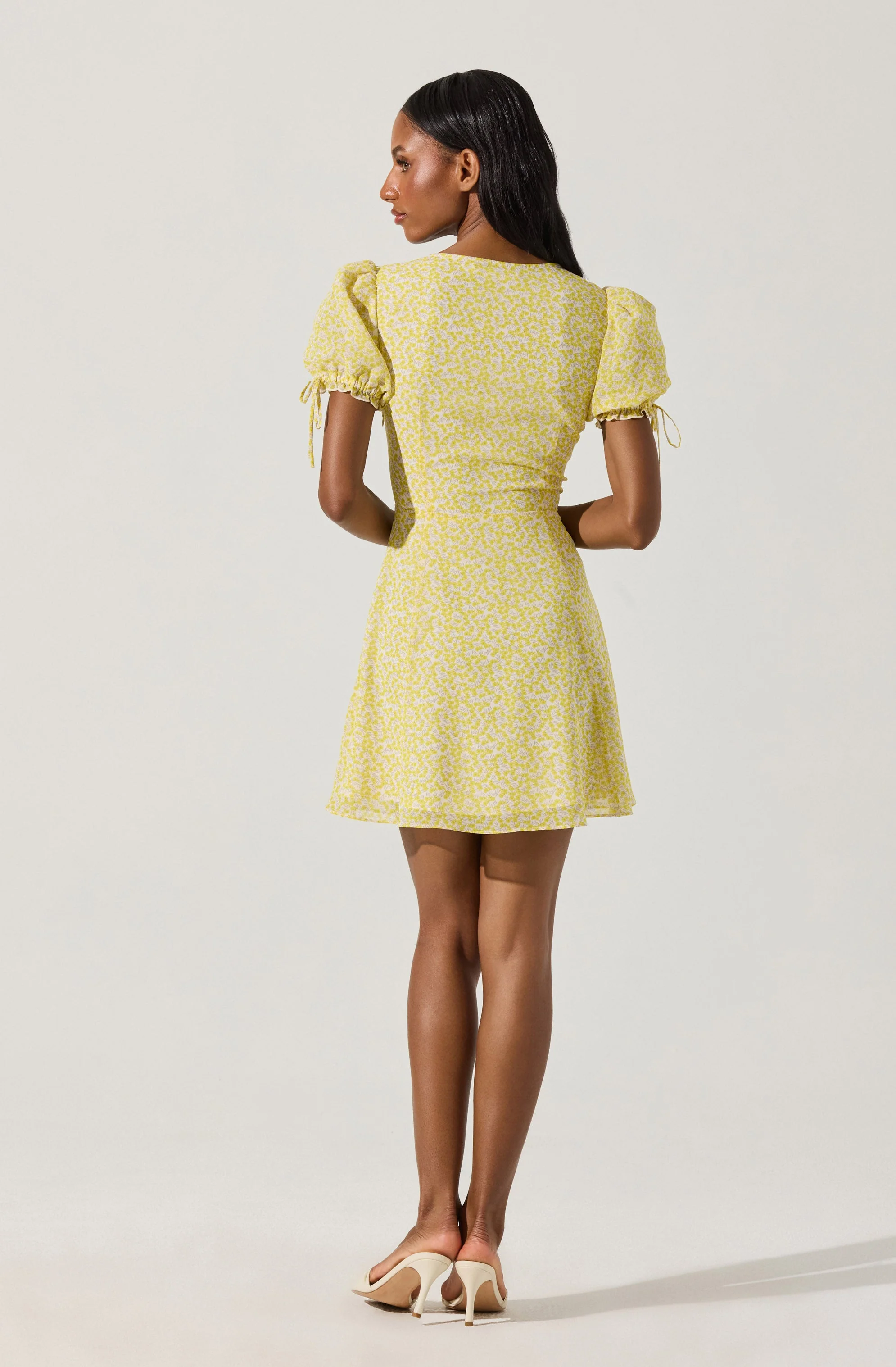Floral Puff Sleeve Mini Dress - Image 10