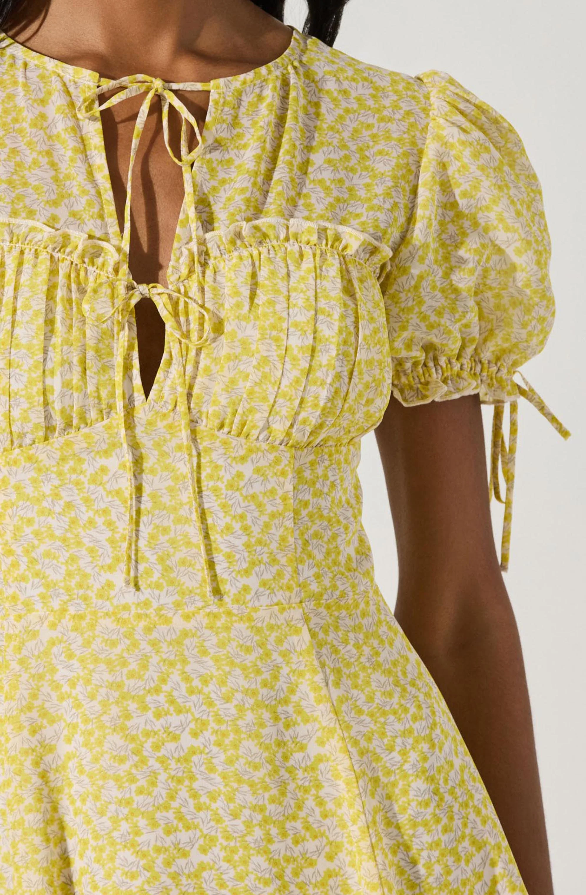 Floral Puff Sleeve Mini Dress - Image 11