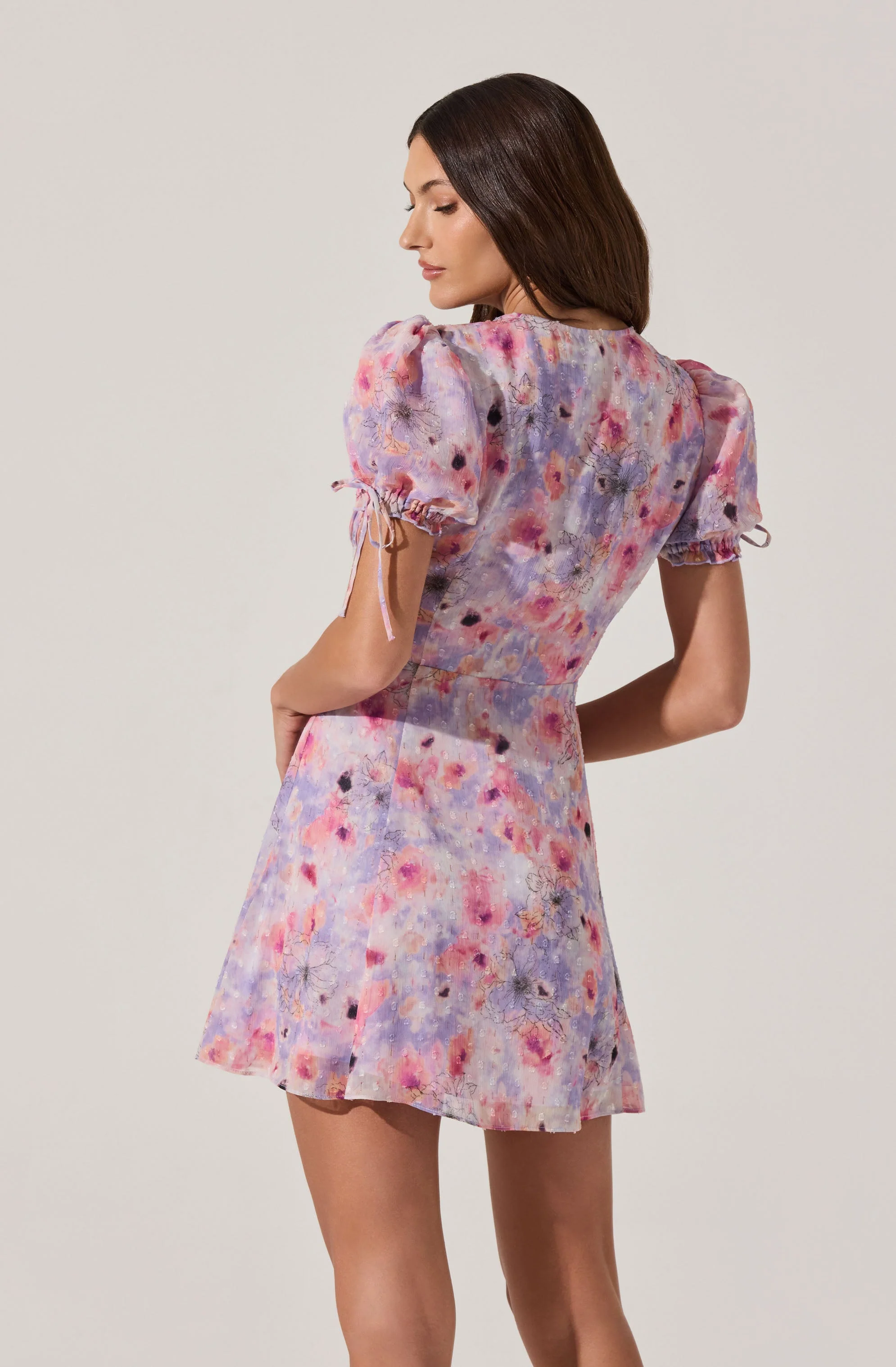 Floral Puff Sleeve Mini Dress - Image 6