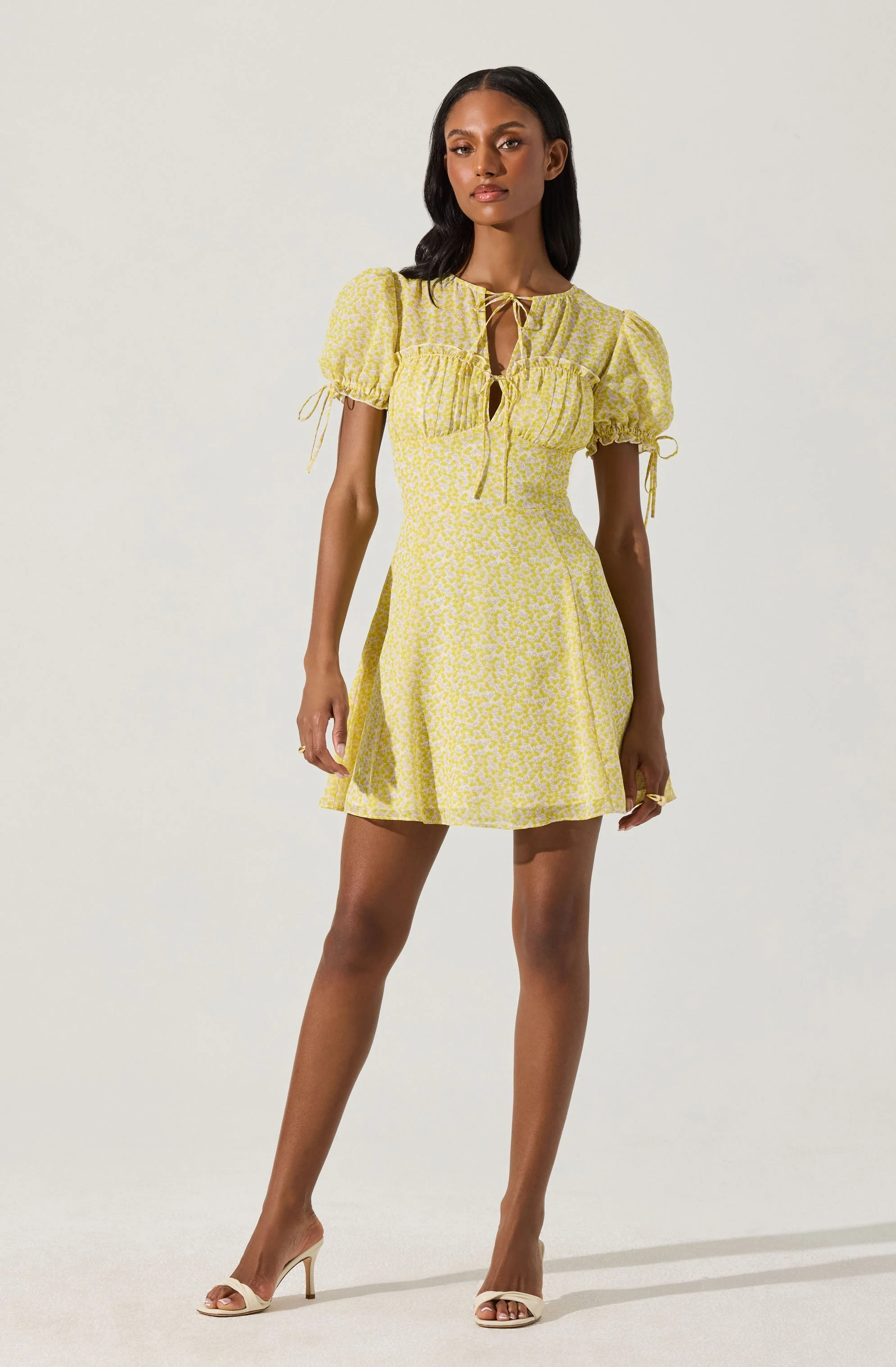 Floral Puff Sleeve Mini Dress - Image 8