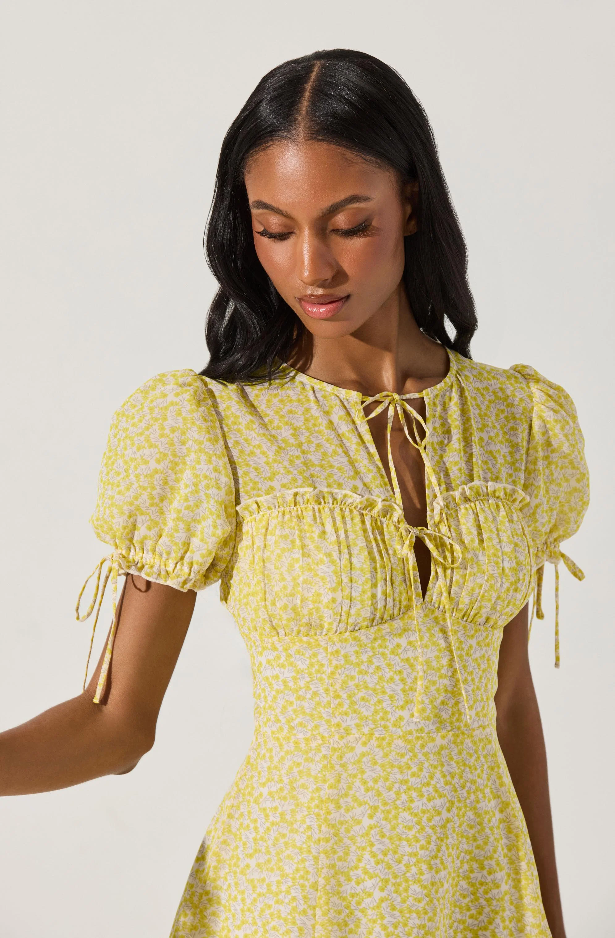 Floral Puff Sleeve Mini Dress - Image 9