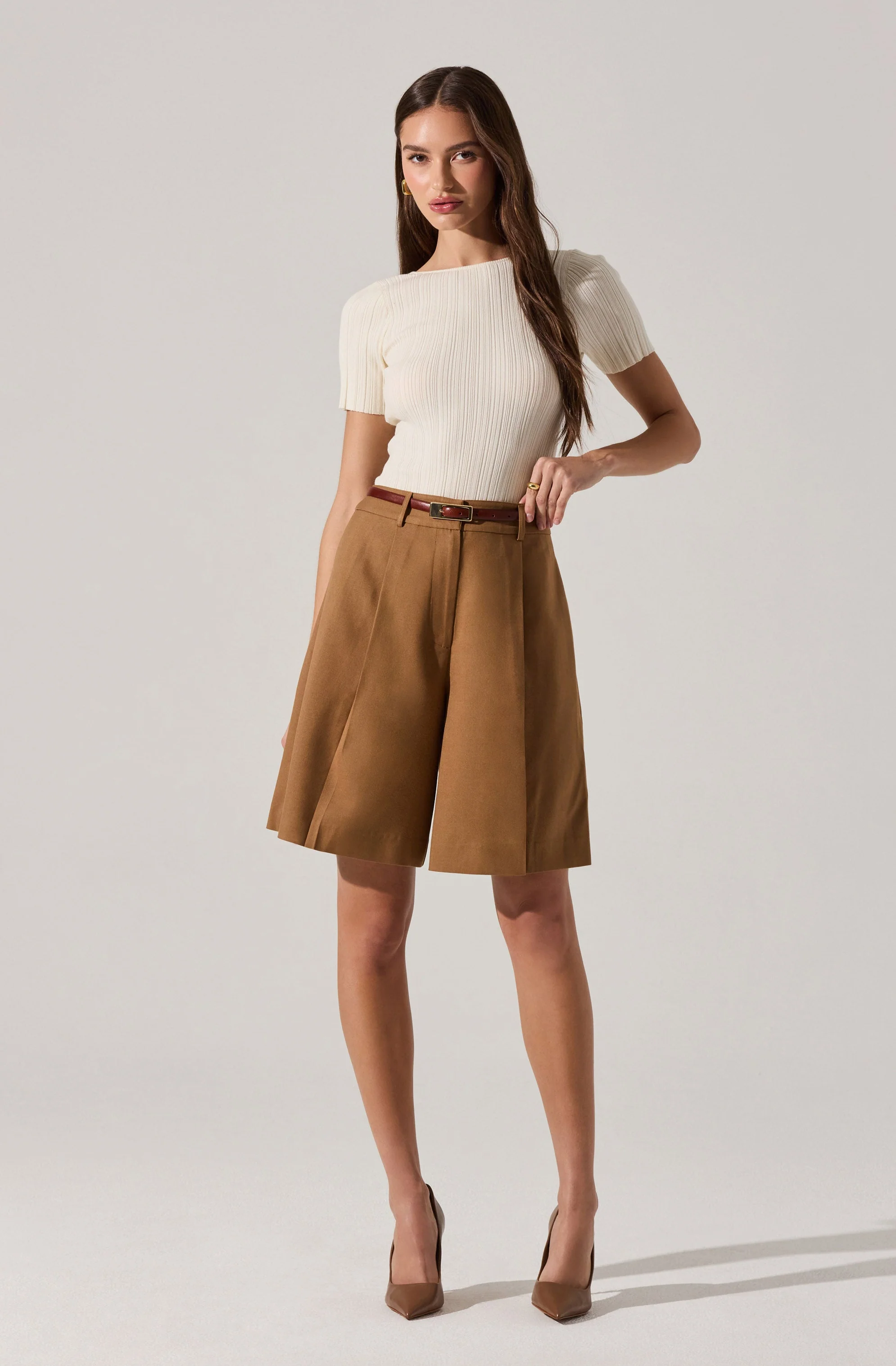 Quillie Pleated Tailored Bermuda Shorts - Image 6
