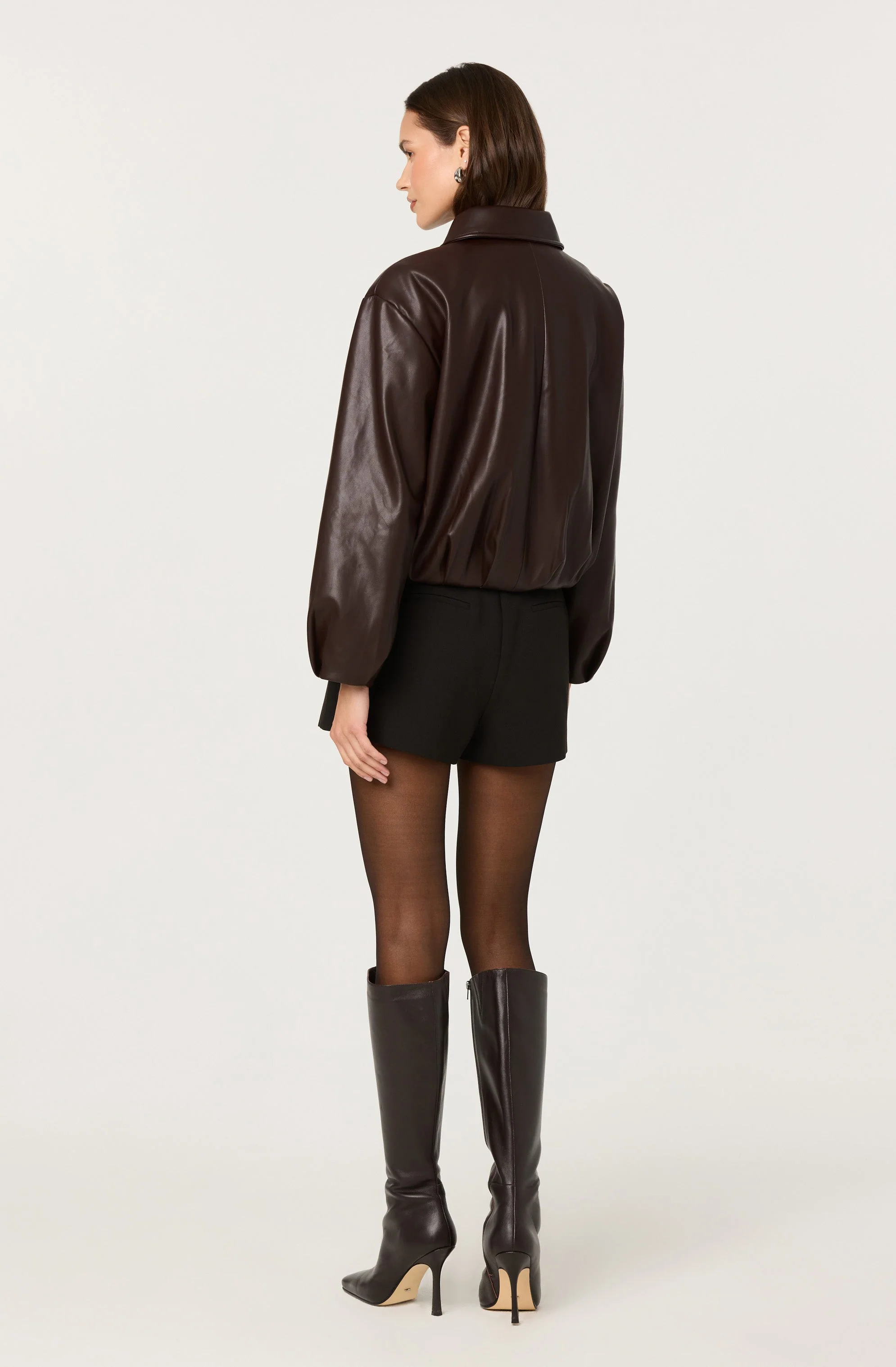 Raevin Faux Leather Bomber Jacket - Image 3