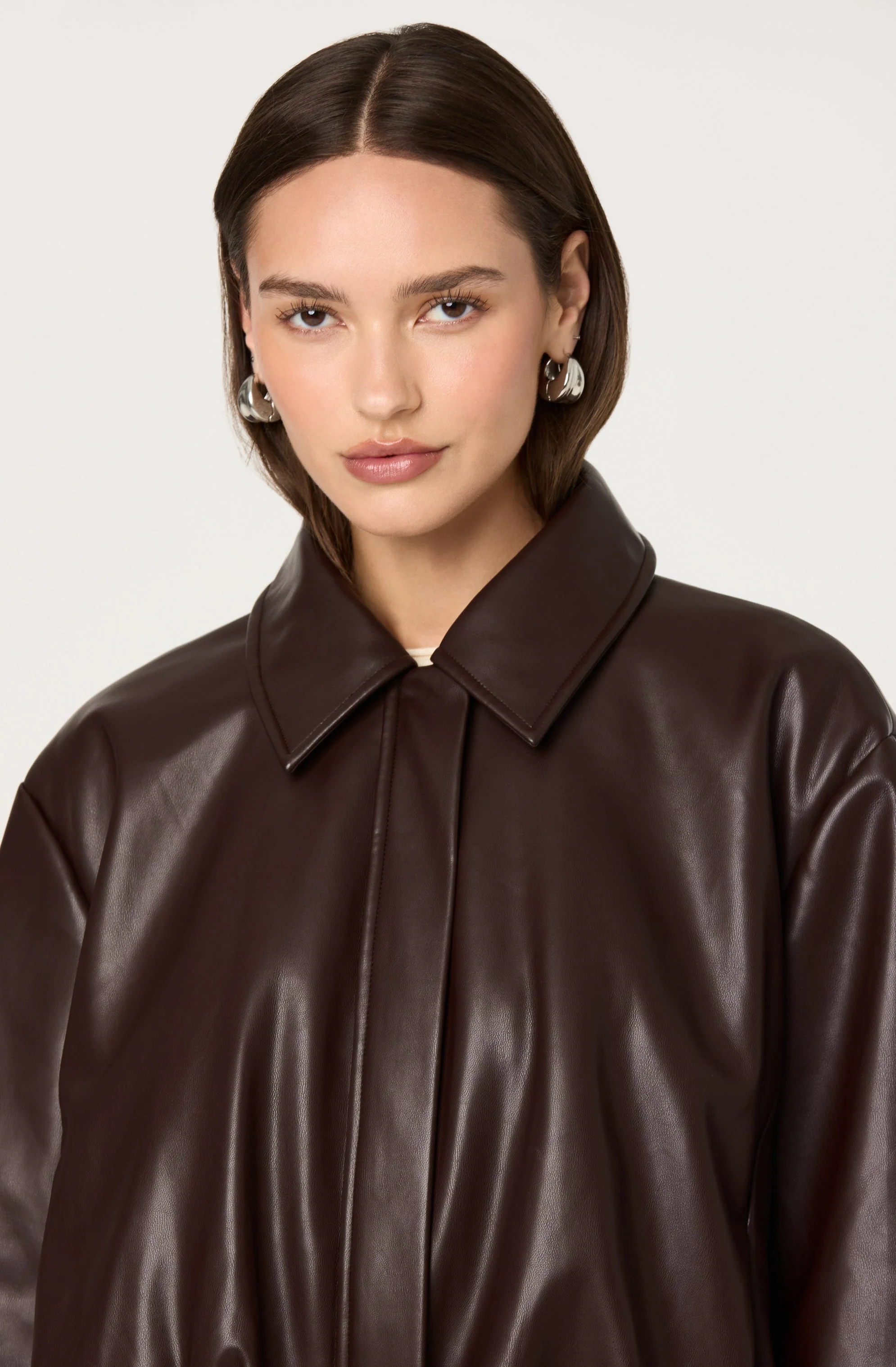 Raevin Faux Leather Bomber Jacket - Image 4