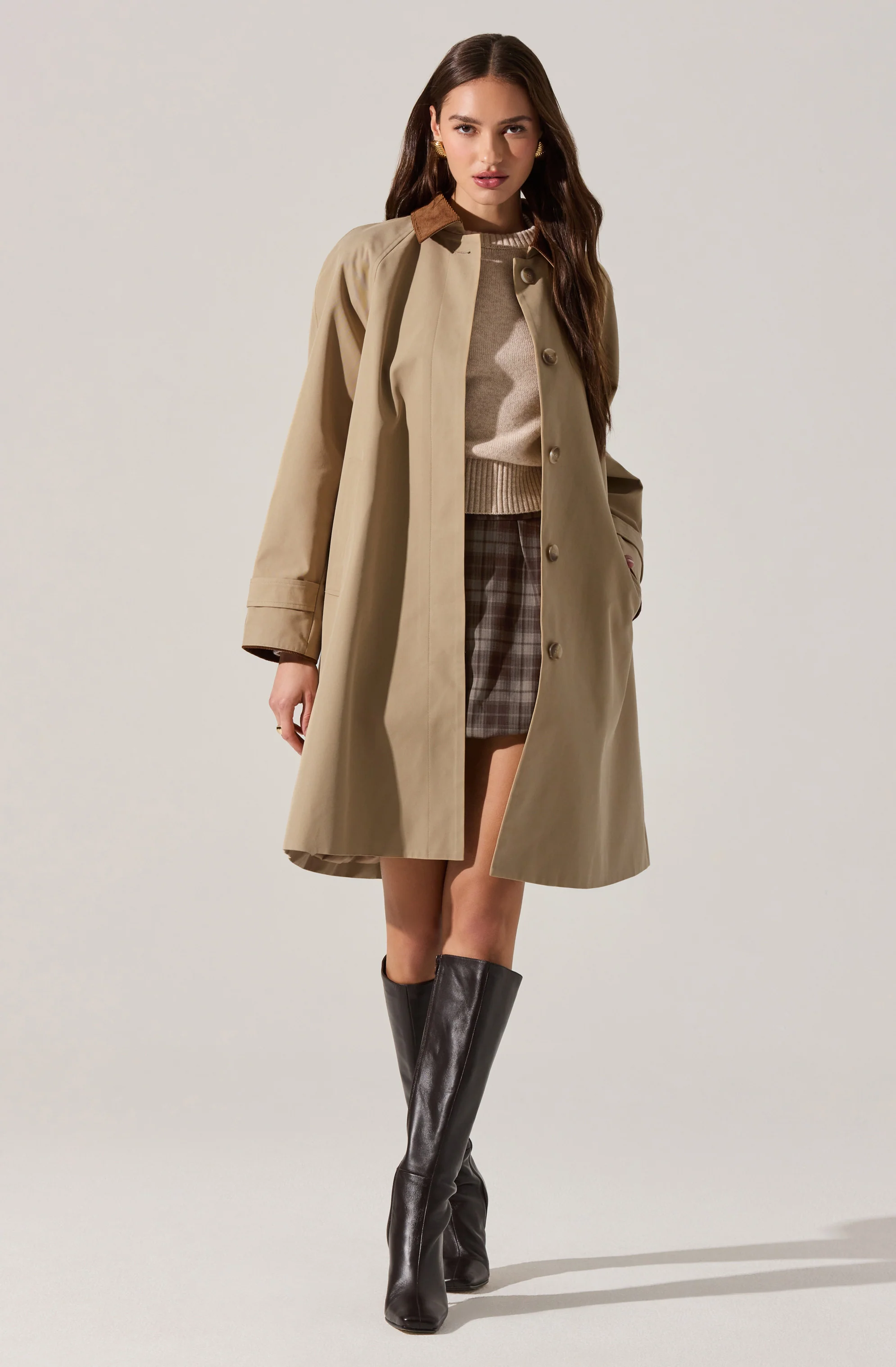 Raiden Contrast Trench Coat - Image 3