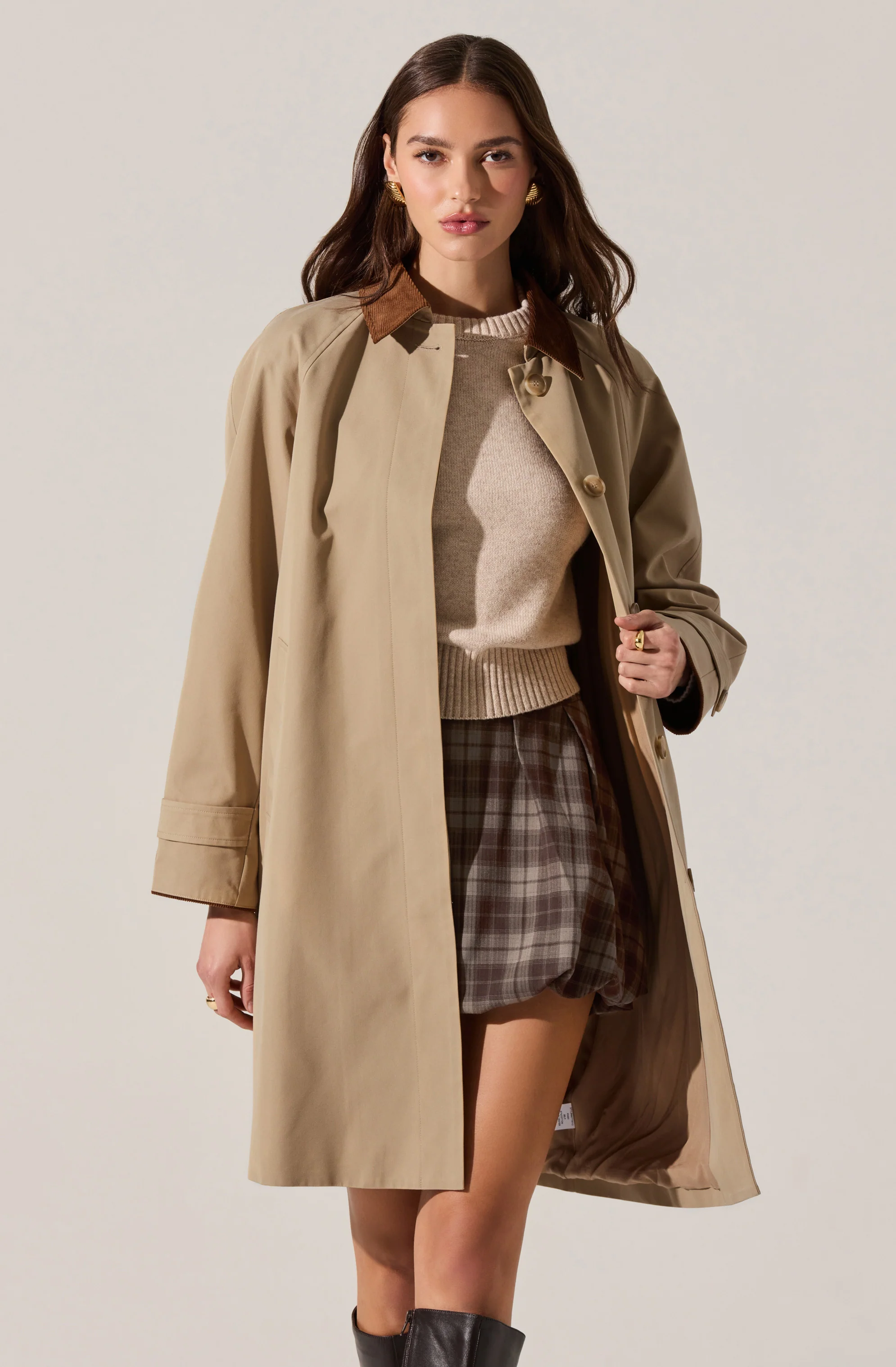 Raiden Contrast Trench Coat - Image 6