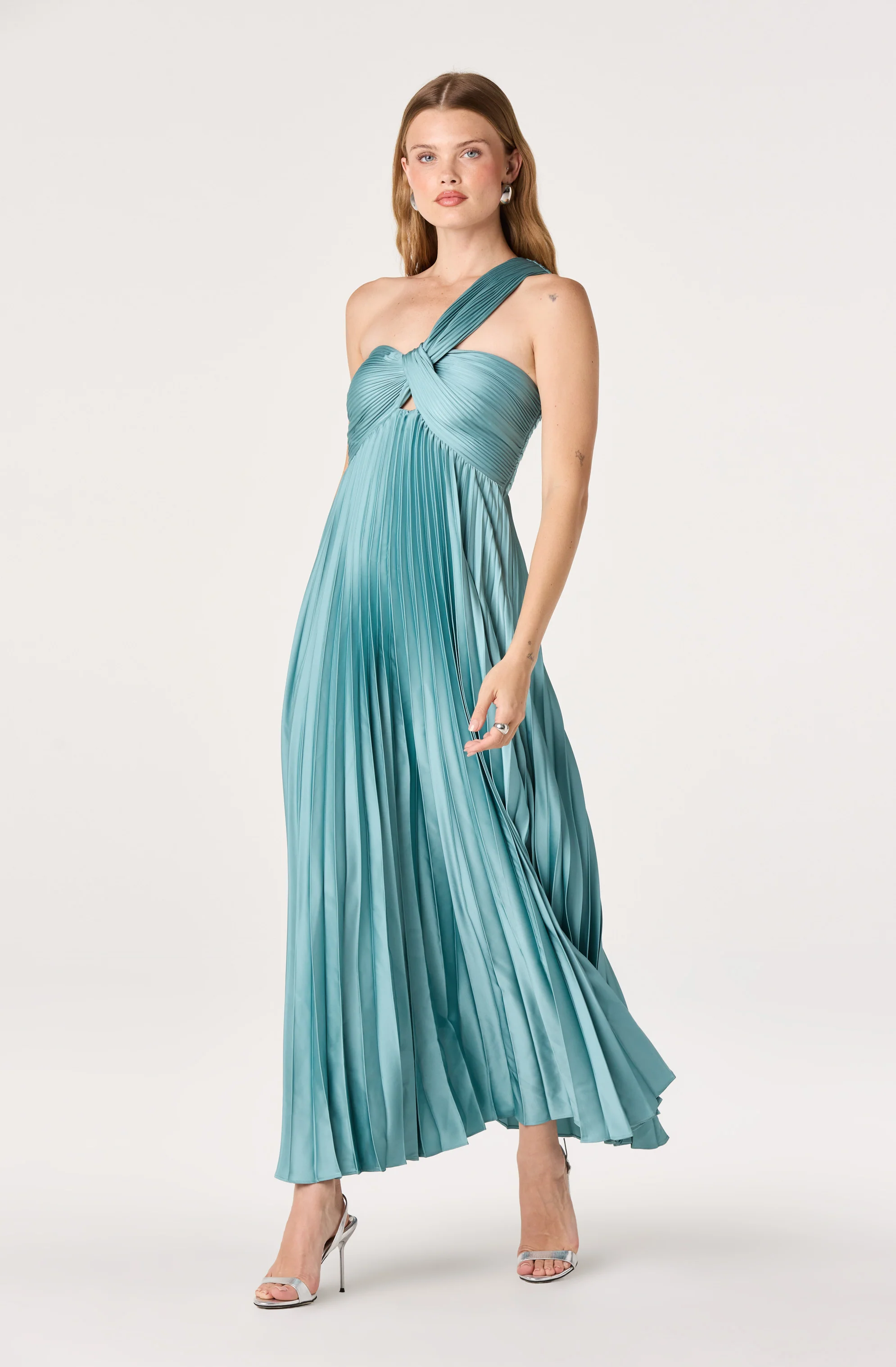Rasya One-Shoulder Pleated Maxi Dress - Image 18