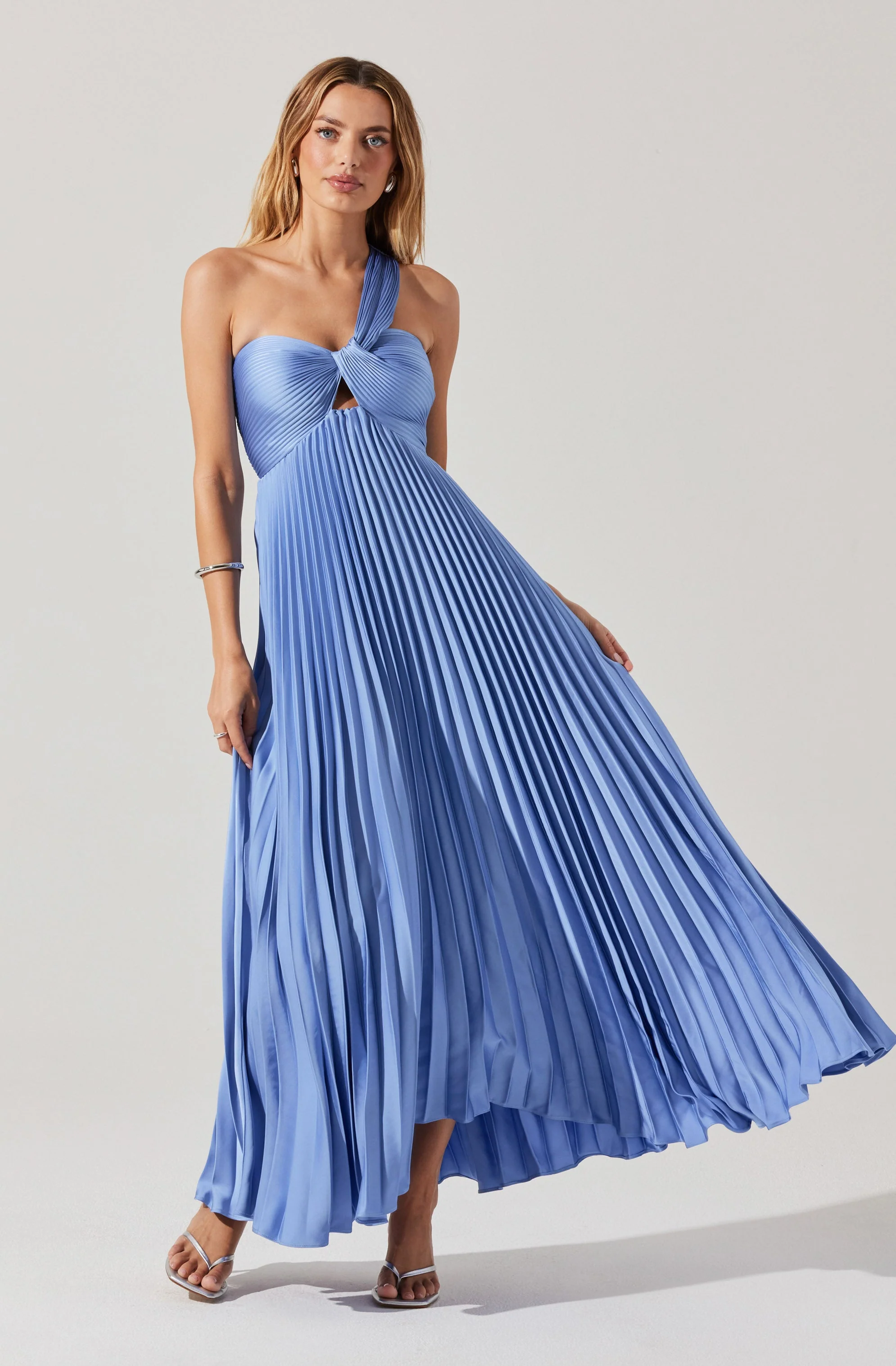 Rasya One-Shoulder Pleated Maxi Dress - Image 19