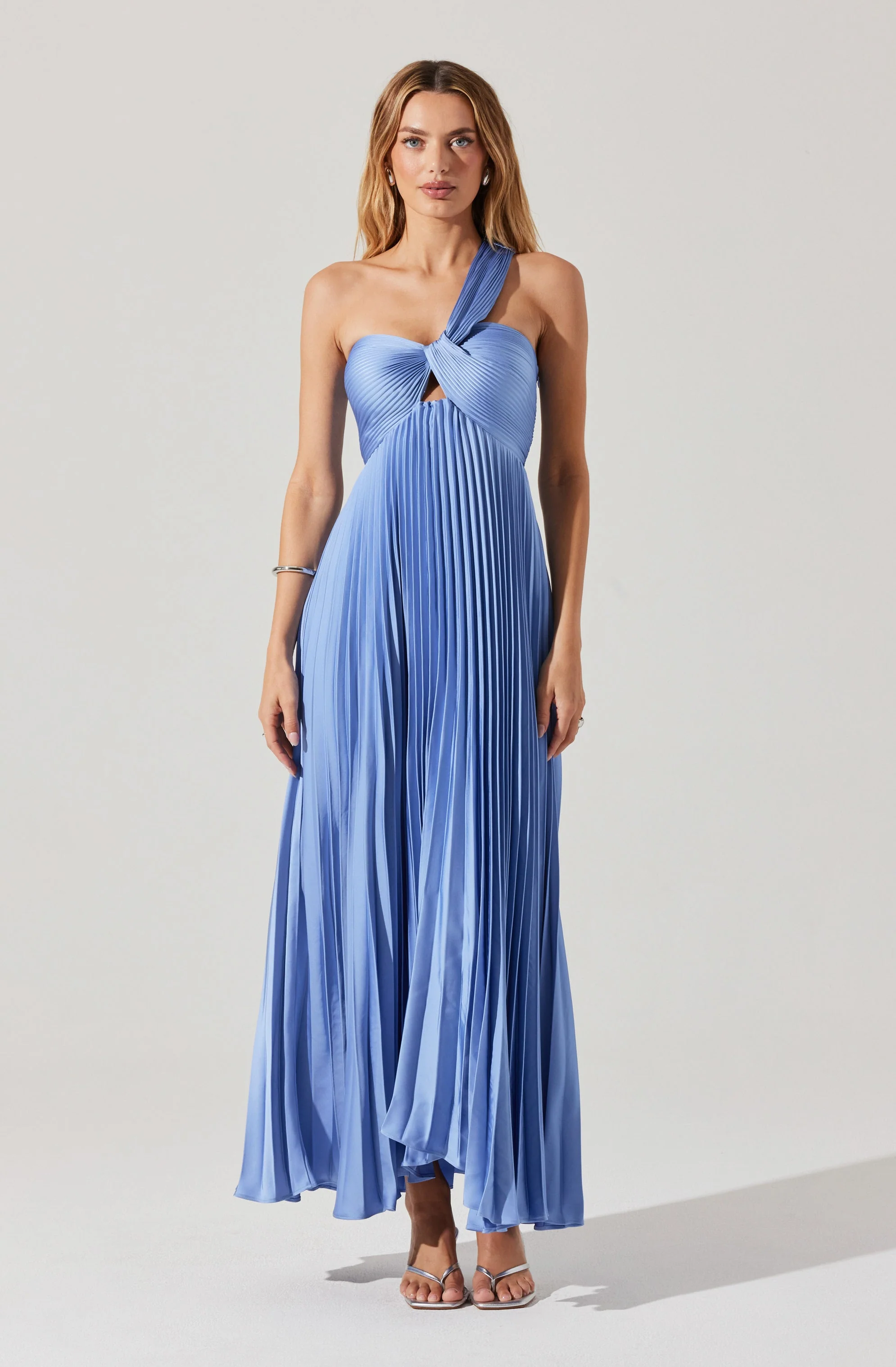 Rasya One-Shoulder Pleated Maxi Dress - Image 20
