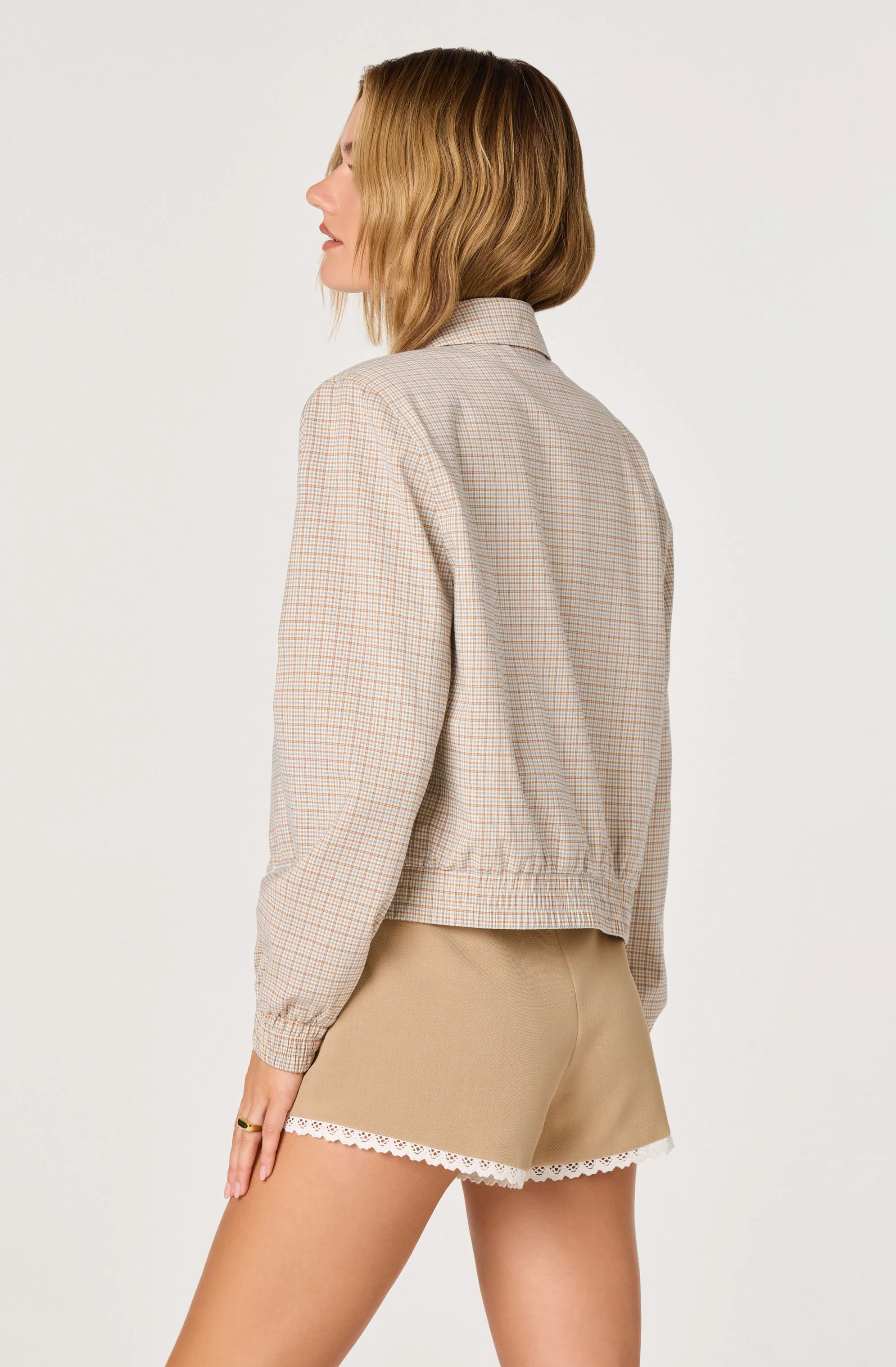 Reid Plaid Elastic Hem Jacket - Image 2