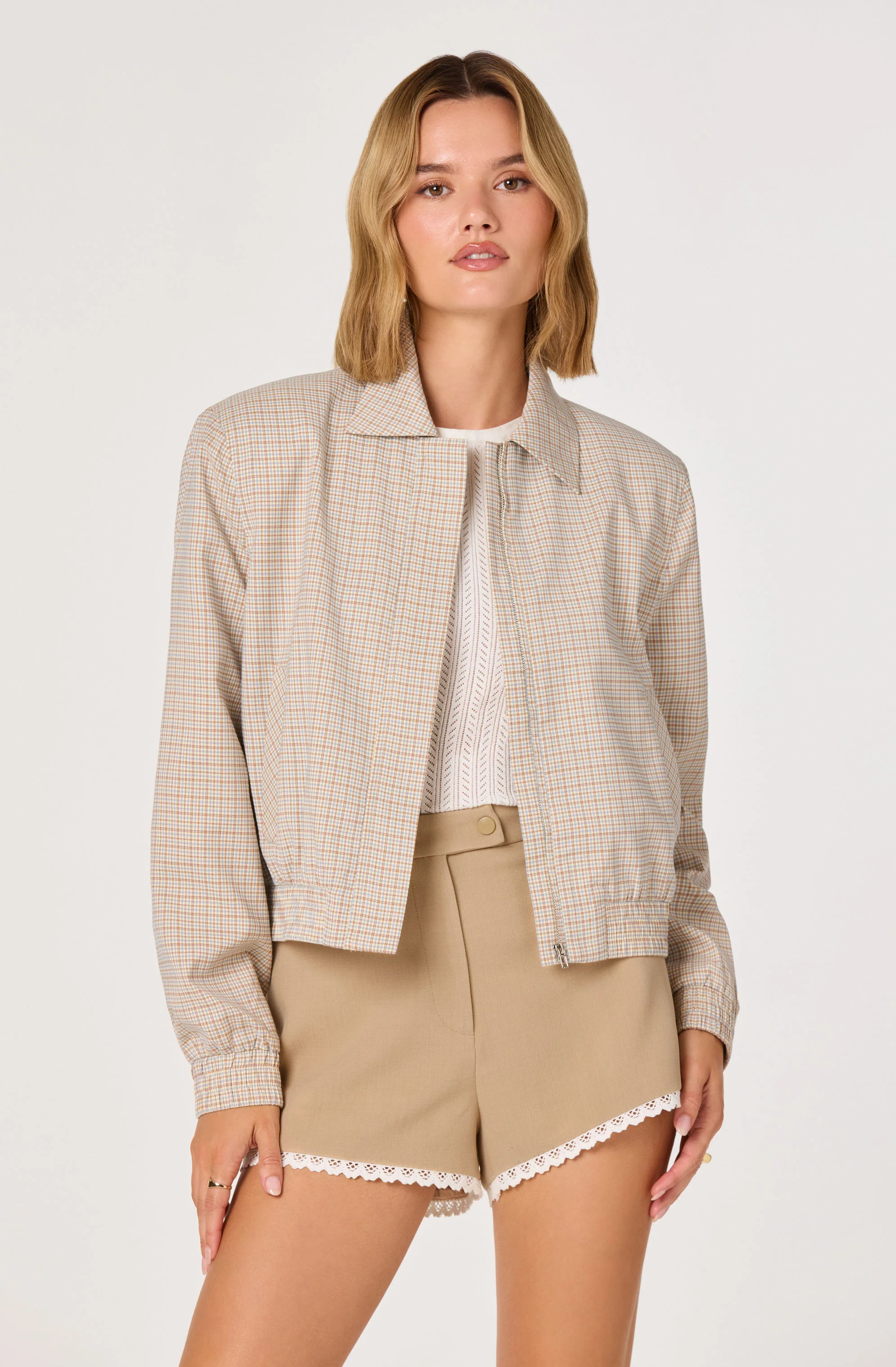 Reid Plaid Elastic Hem Jacket - Image 3