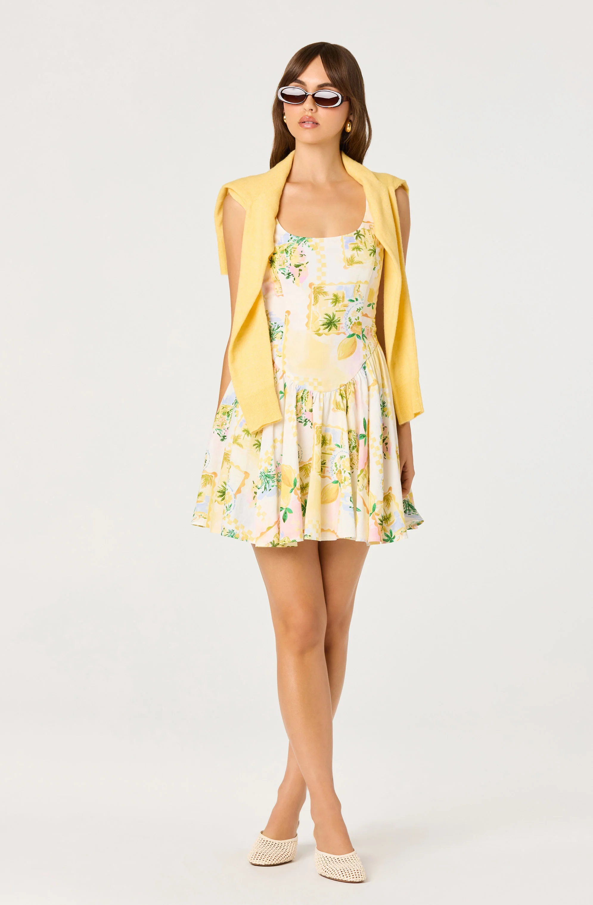 Reina Paradise Print A-Line Mini Dress - Image 2