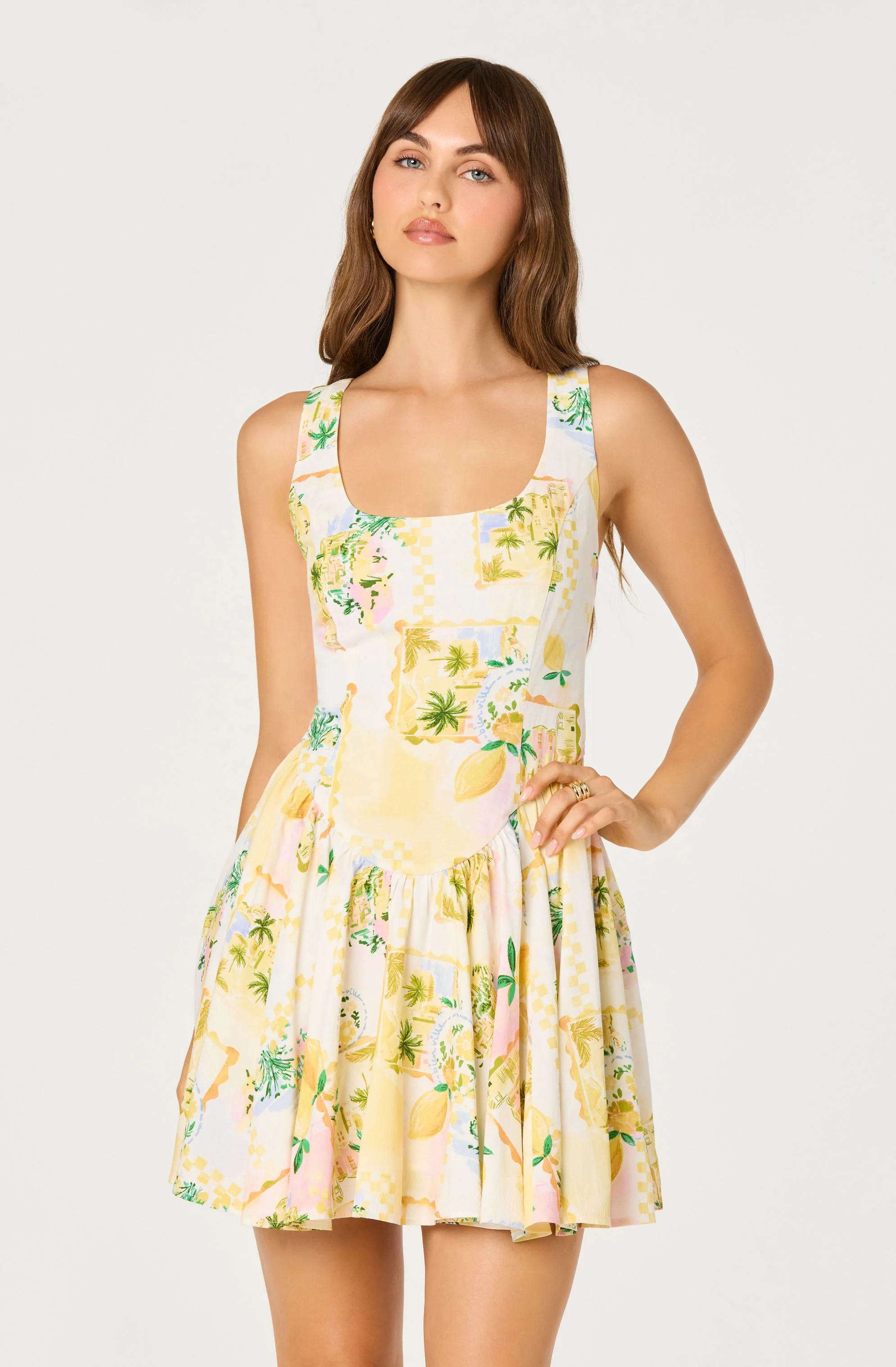 Reina Paradise Print A-Line Mini Dress - Image 3