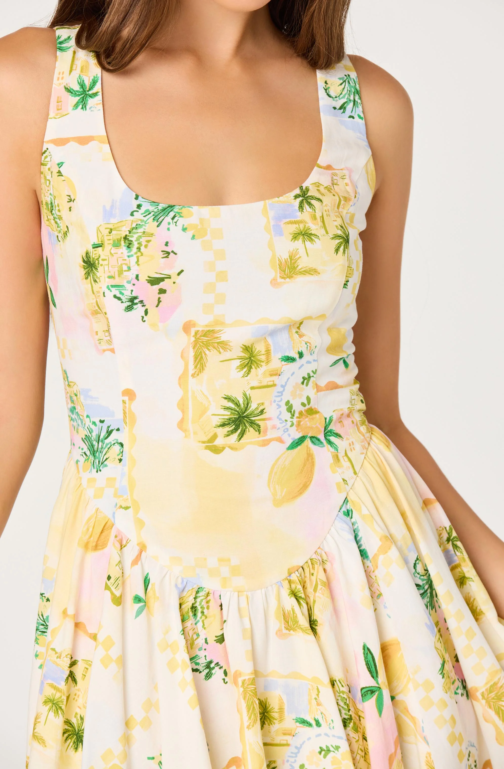 Reina Paradise Print A-Line Mini Dress - Image 4