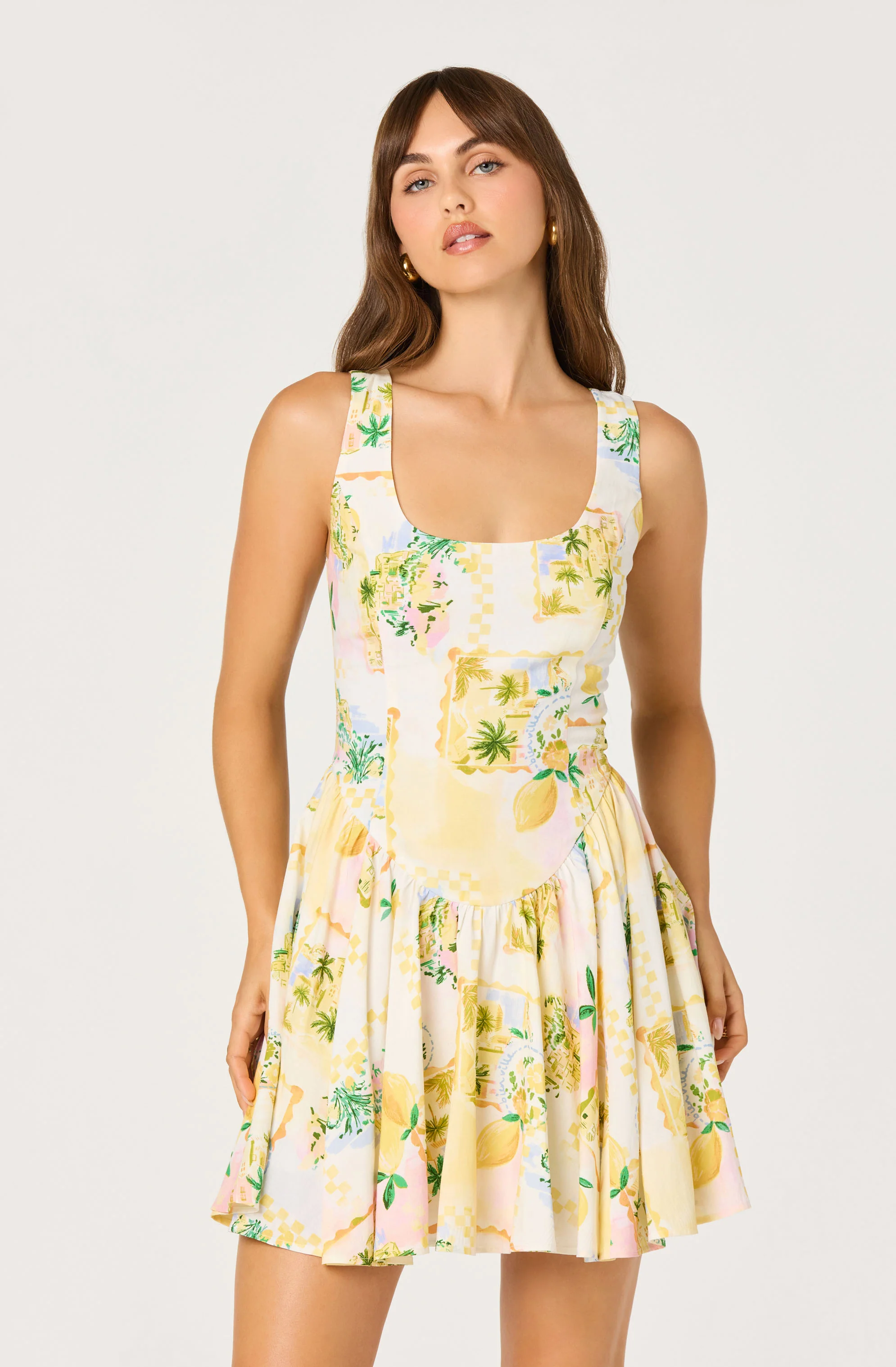 Reina Paradise Print A-Line Mini Dress - Image 5