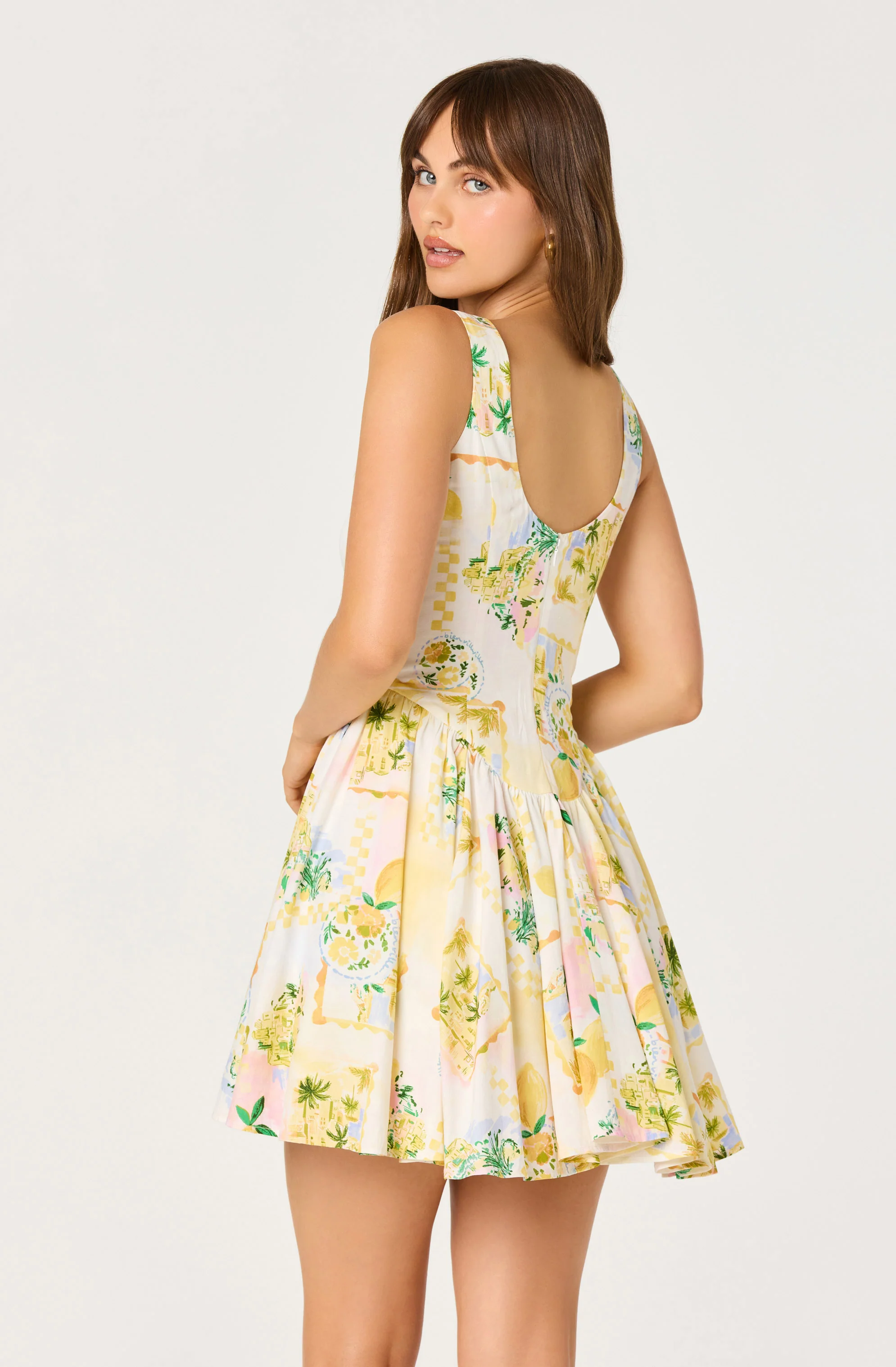 Reina Paradise Print A-Line Mini Dress - Image 6
