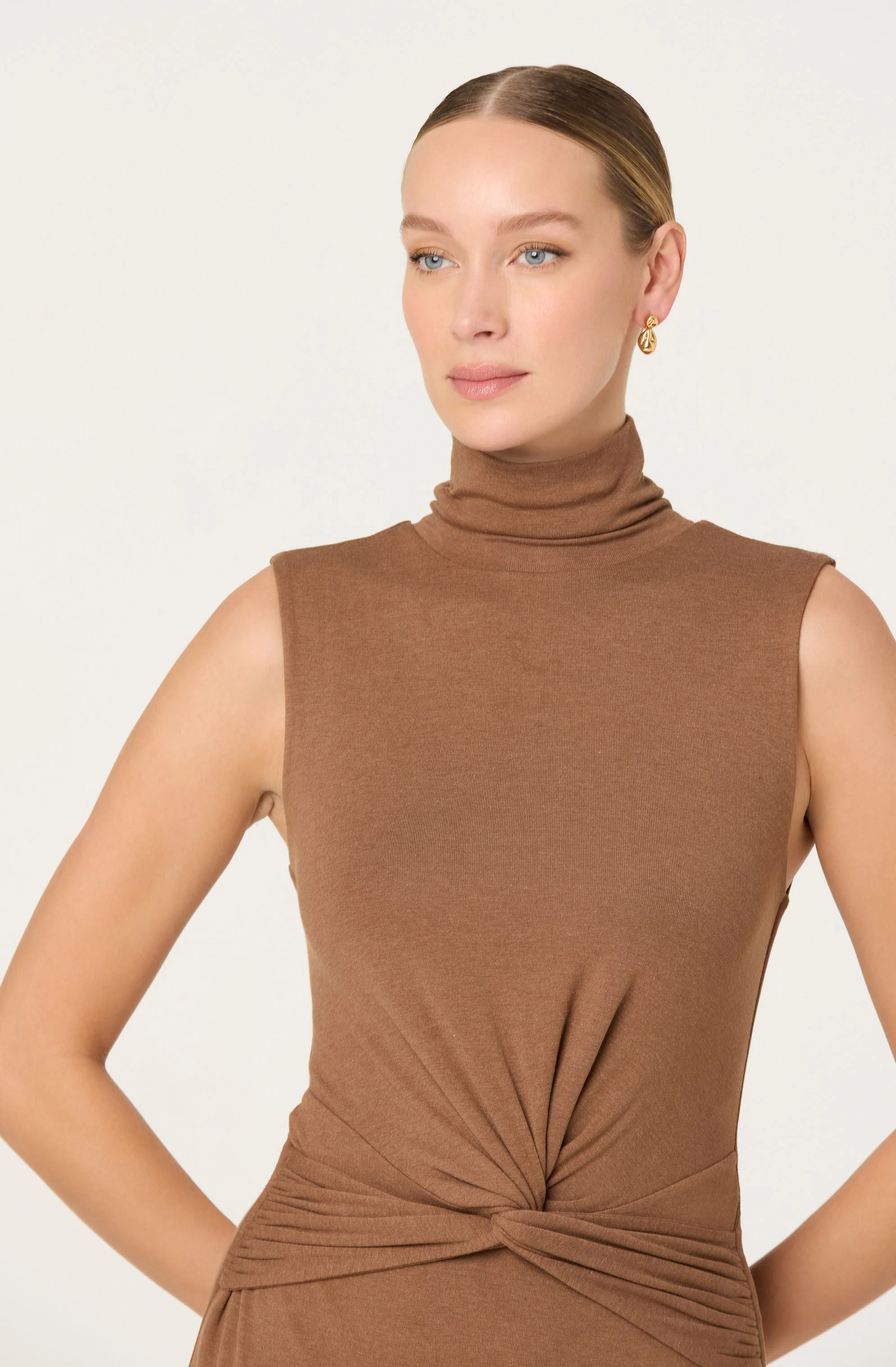 Riana Turtleneck Twist Front Maxi Dress - Image 2