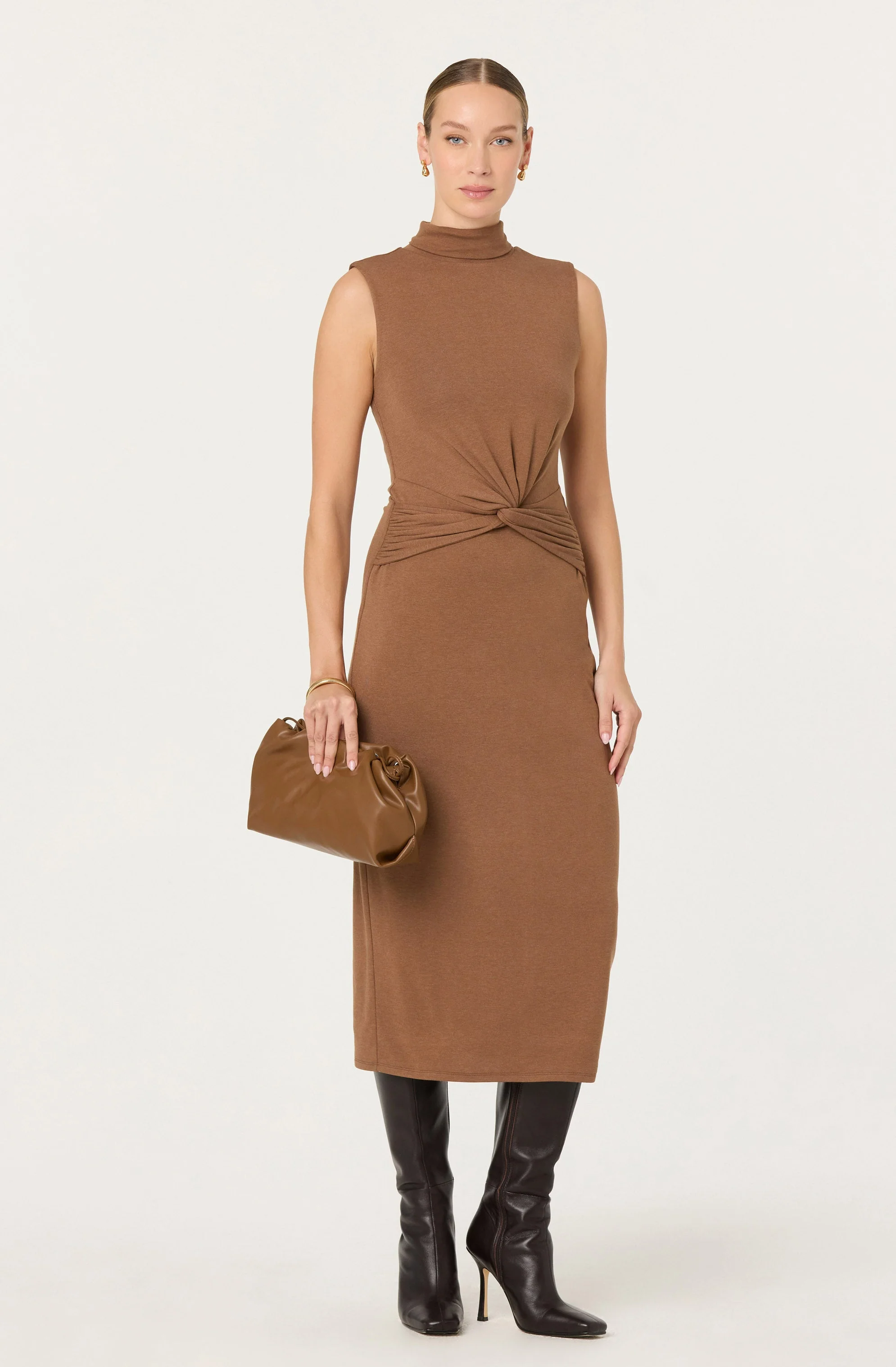 Riana Turtleneck Twist Front Maxi Dress - Image 5